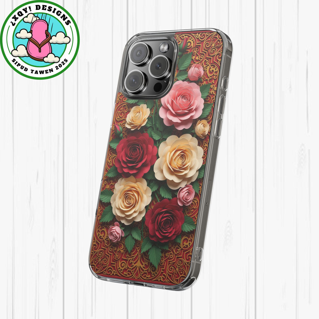 Cut-Paper Rose Bouquet Phone Case