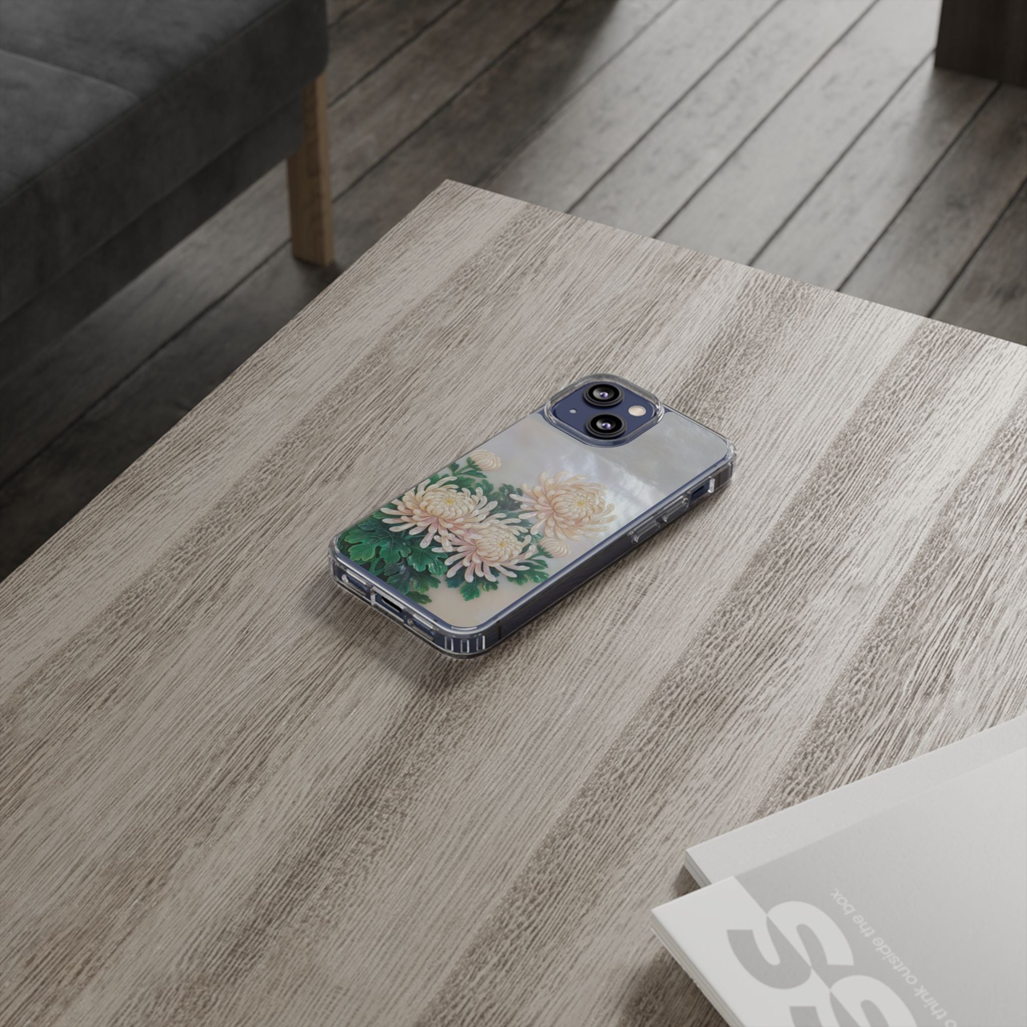 Mother of pearl inlay Phone Case Nacre art panel Chinese mother of pearl flowers Chrysanthemum wall art design elegant luxury  gift