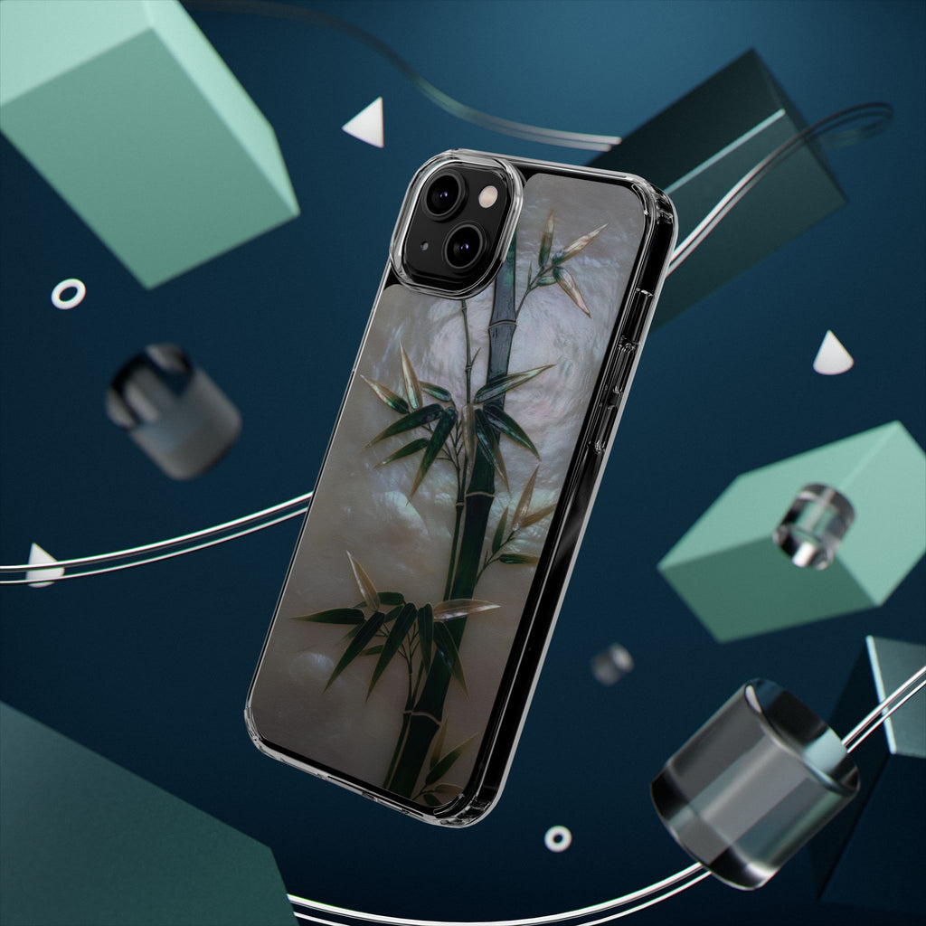 Phone Case, Mother of Pearl Bamboo Floral Design Impact-Resistant Cover, Protective Shell, Unique Gift, Accessories