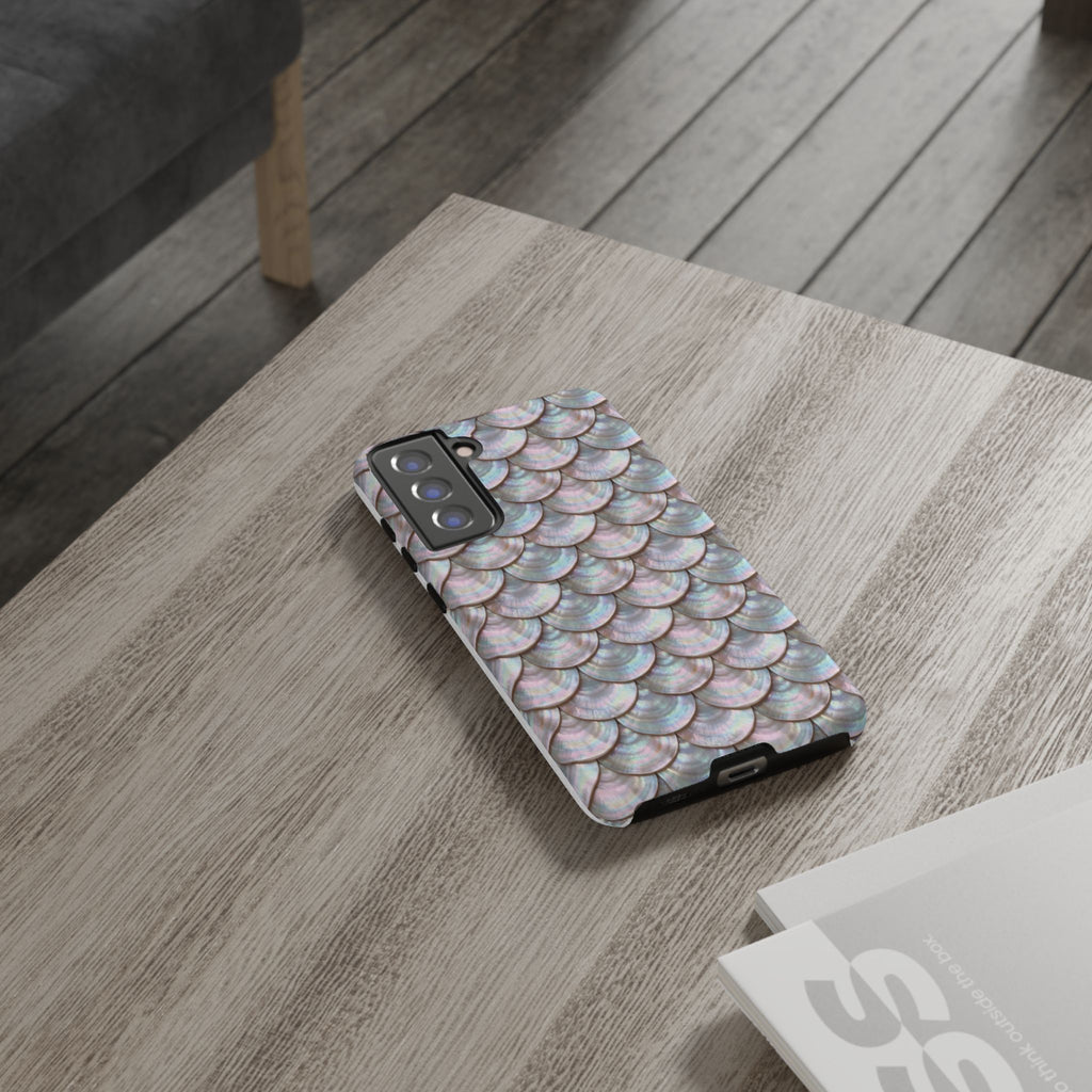 Mother of Pearl Scallop Scale Phone Case — Luxury Galaxy iPhone & Pixel
