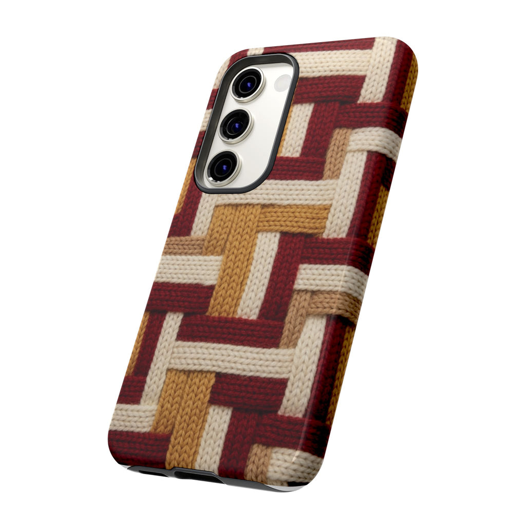 Yarn Pattern Phone Case Cozy Knit Texture Smartphone Protective Cover Elegant Design Mobile Device Cases for Samsung iPhone Pixel Models