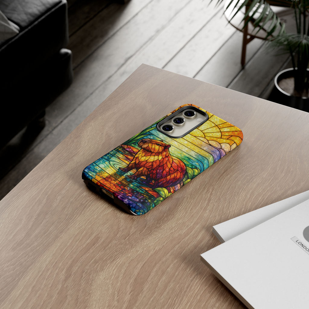 Capybara Stained Glass Galaxy Phone Case — "Tough Cases"