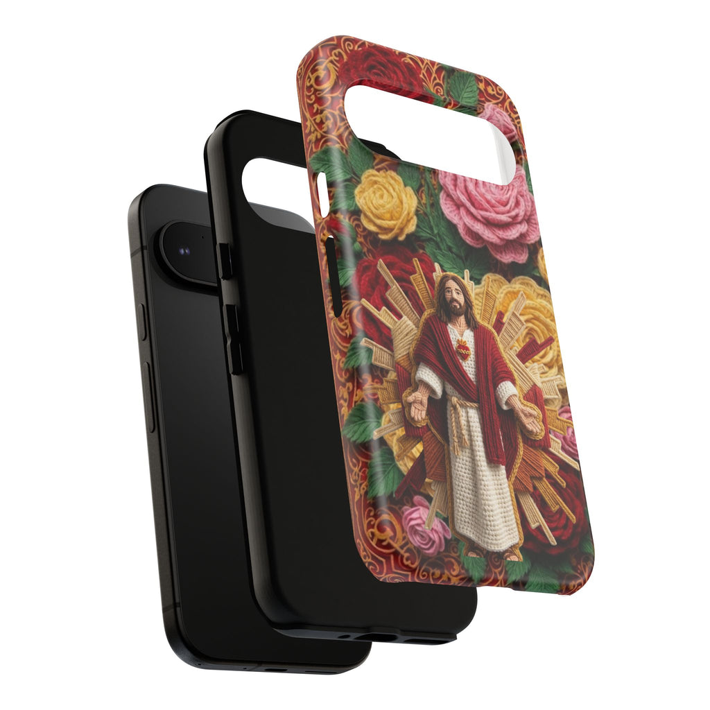Jesus Resurrection faux-yarn phone case | Resurrection artwork phone case