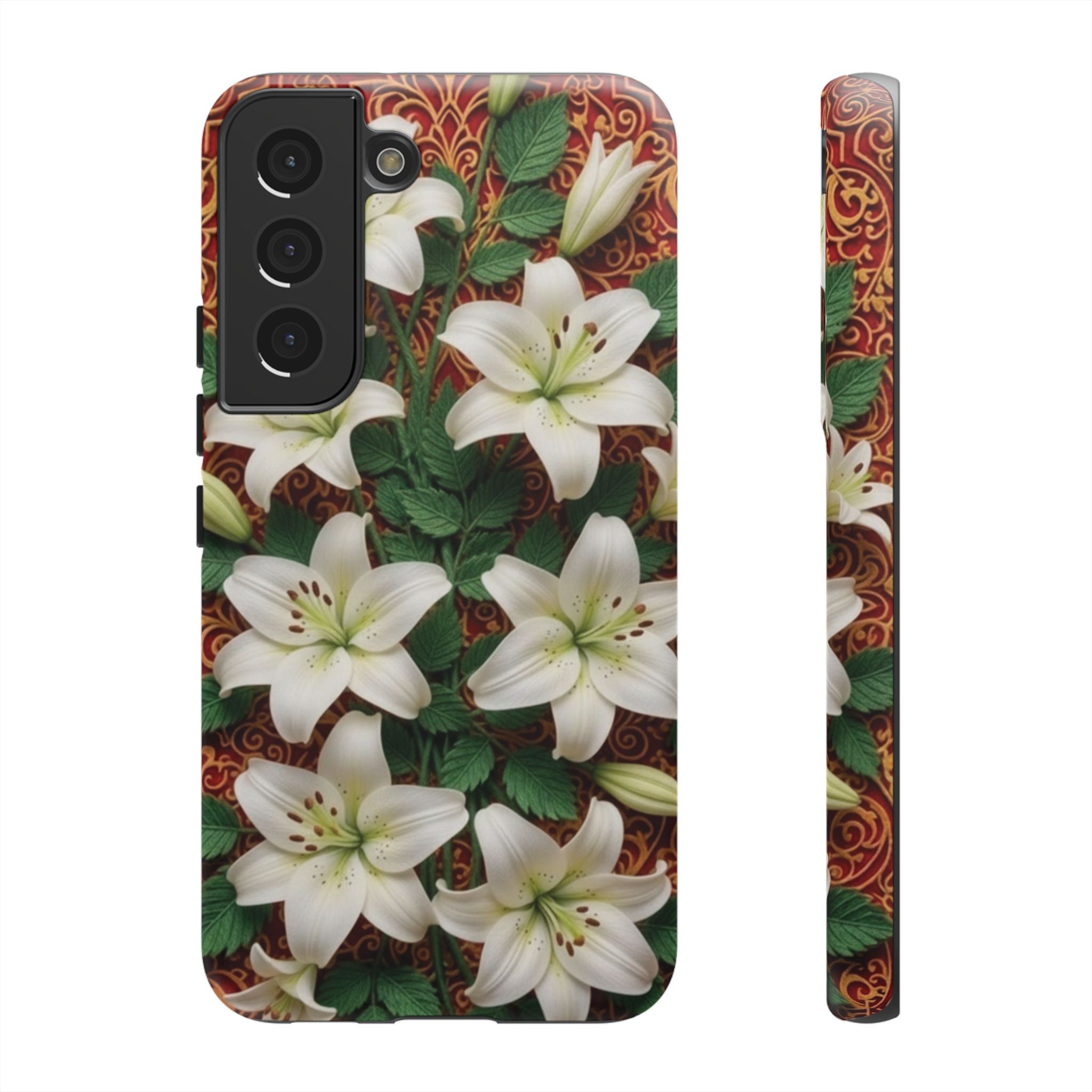 Luxury Lily Phone Case Elegant Floral Ornate Botanical Style Pristine White Bloom Motif Unique Accessory for iPhone Samsung Pixel Devices