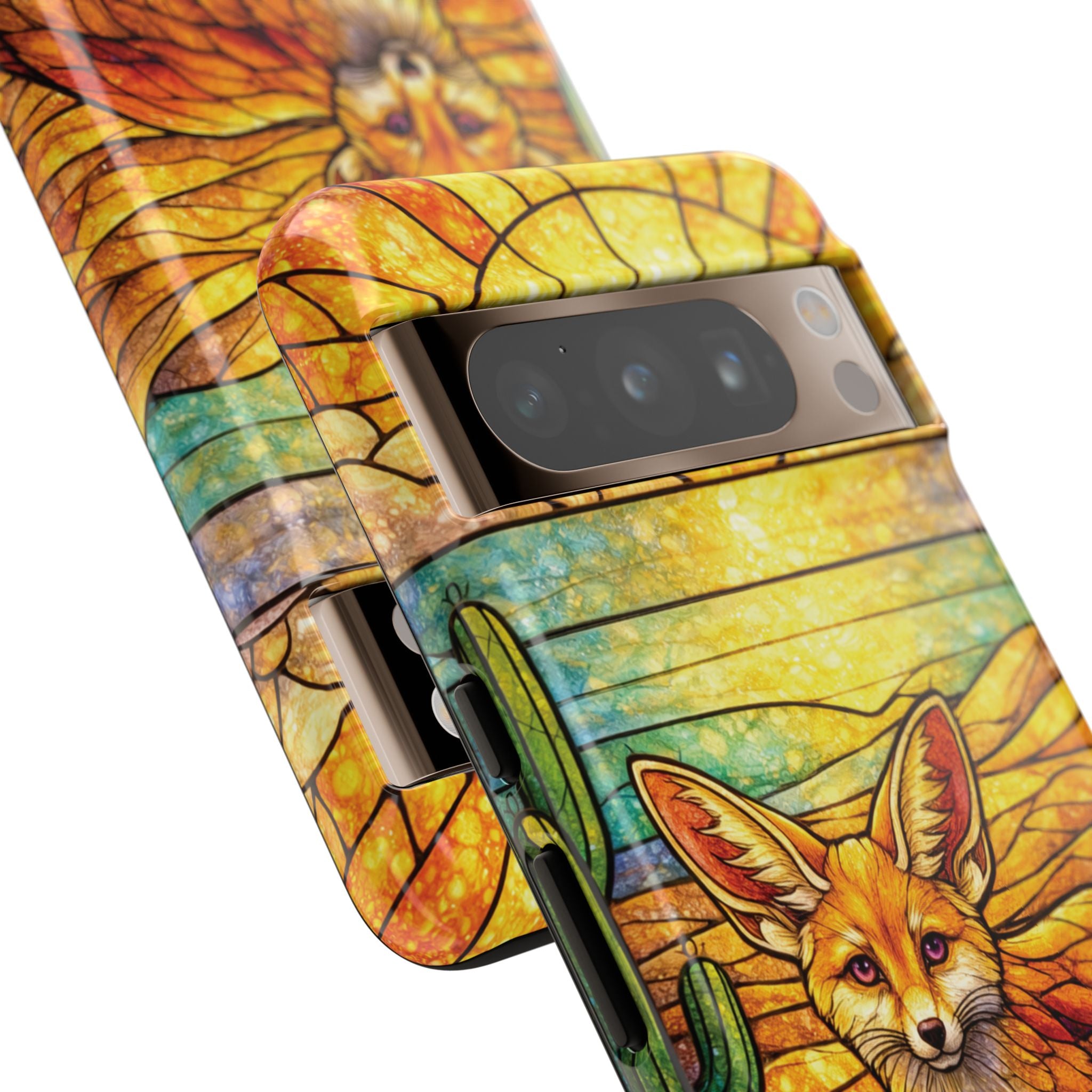 Desert Fox Stained Glass Phone Case — Galaxy & iPhone Pixel Compatible