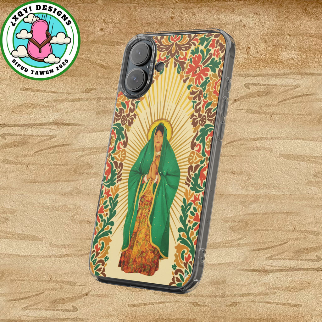 Virgin of Guadalupe Phone Case — Cut-Paper Style Religious Christian iPhone Samsung Pixel