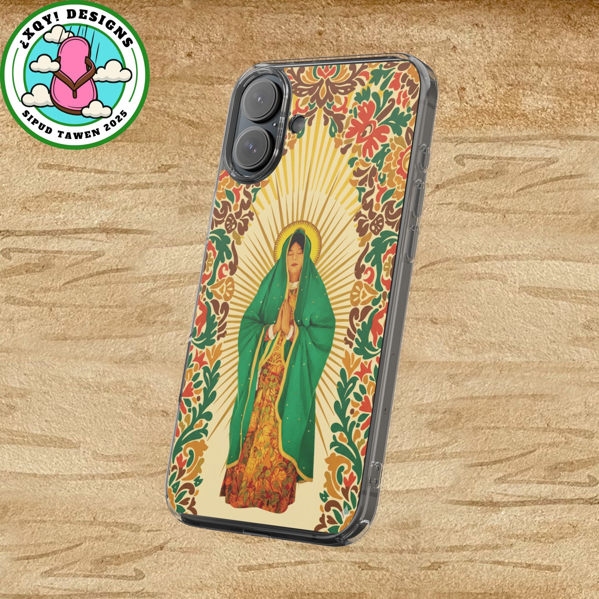 Virgin of Guadalupe Phone Case — Cut-Paper Style Religious Christian iPhone Samsung Pixel