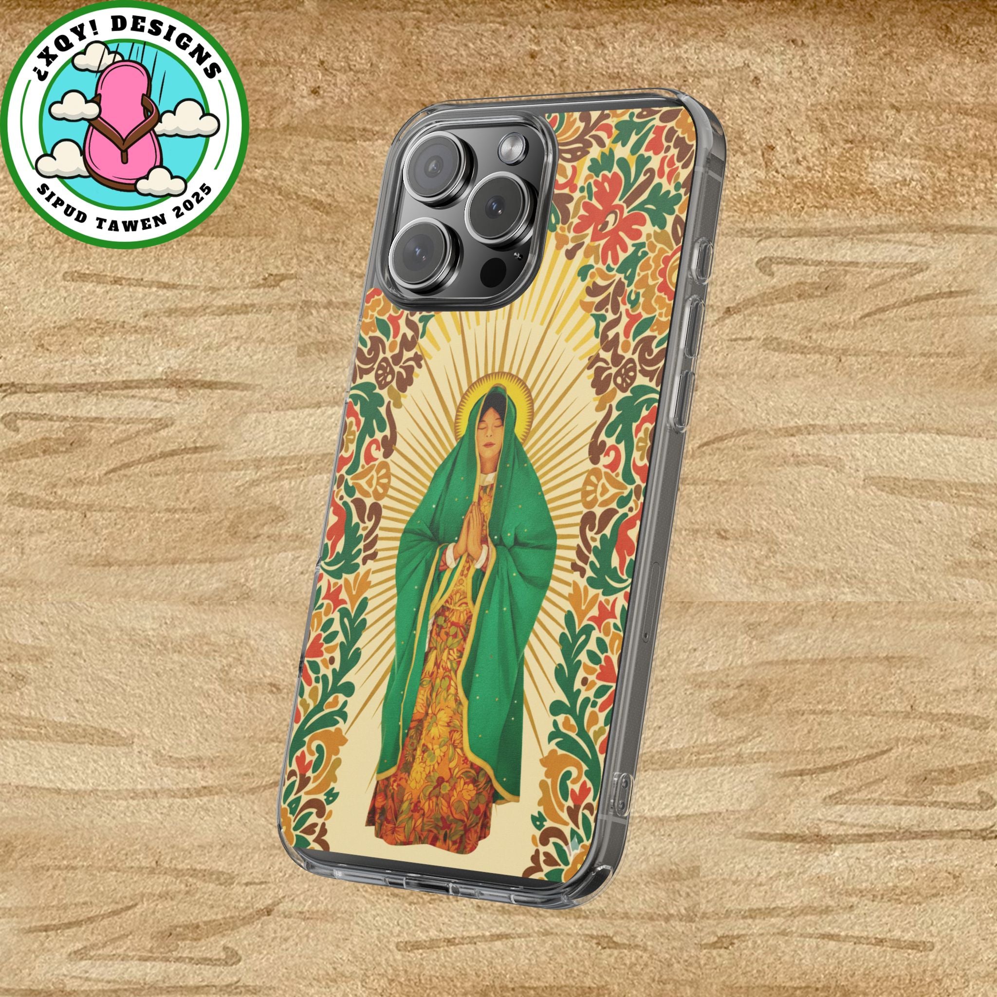 Virgin of Guadalupe Phone Case — Cut-Paper Style Religious Christian iPhone Samsung Pixel