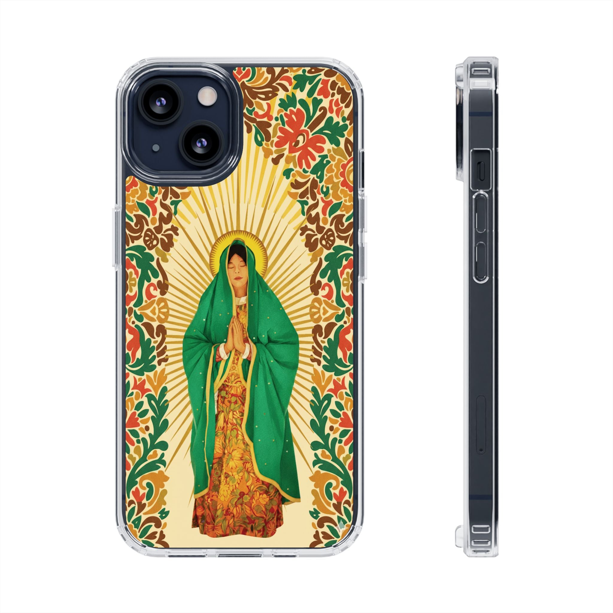 Virgin of Guadalupe Phone Case — Cut-Paper Style Religious Christian iPhone Samsung Pixel