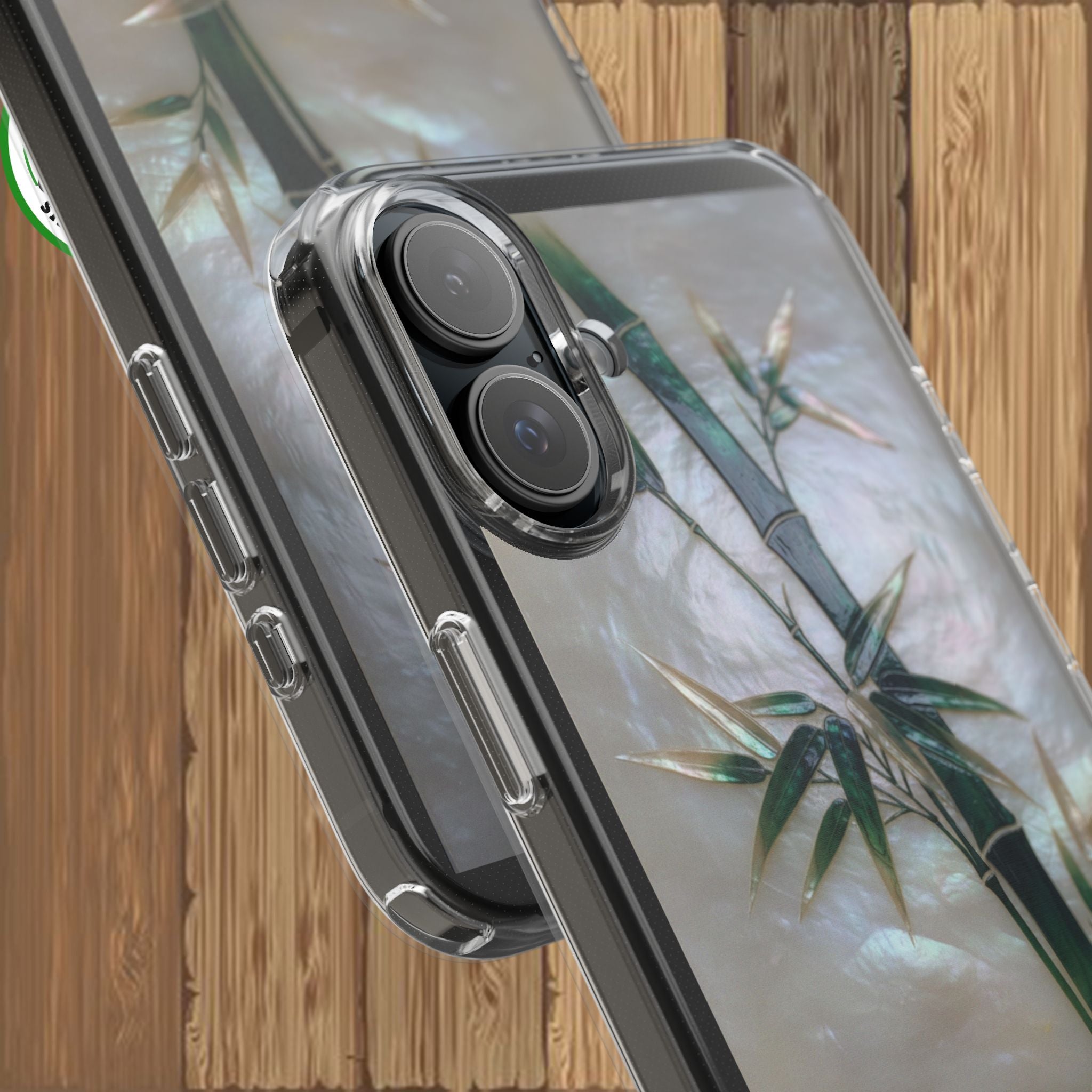 Phone Case, Mother of Pearl Bamboo Floral Design Impact-Resistant Cover, Protective Shell, Unique Gift, Accessories