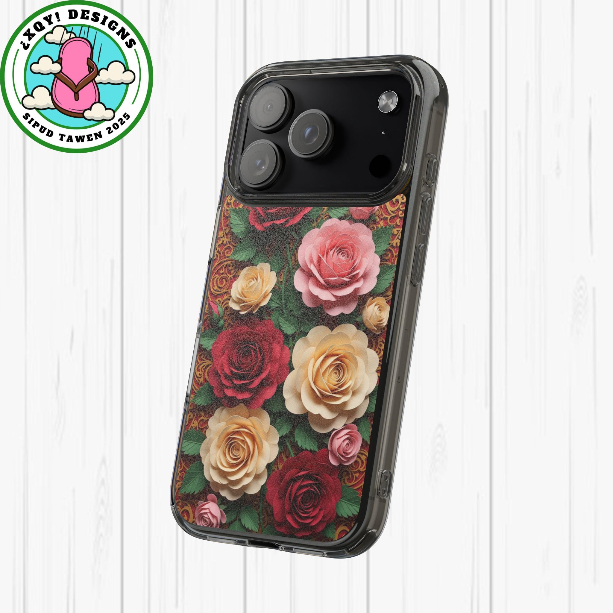 Cut-Paper Rose Bouquet Phone Case