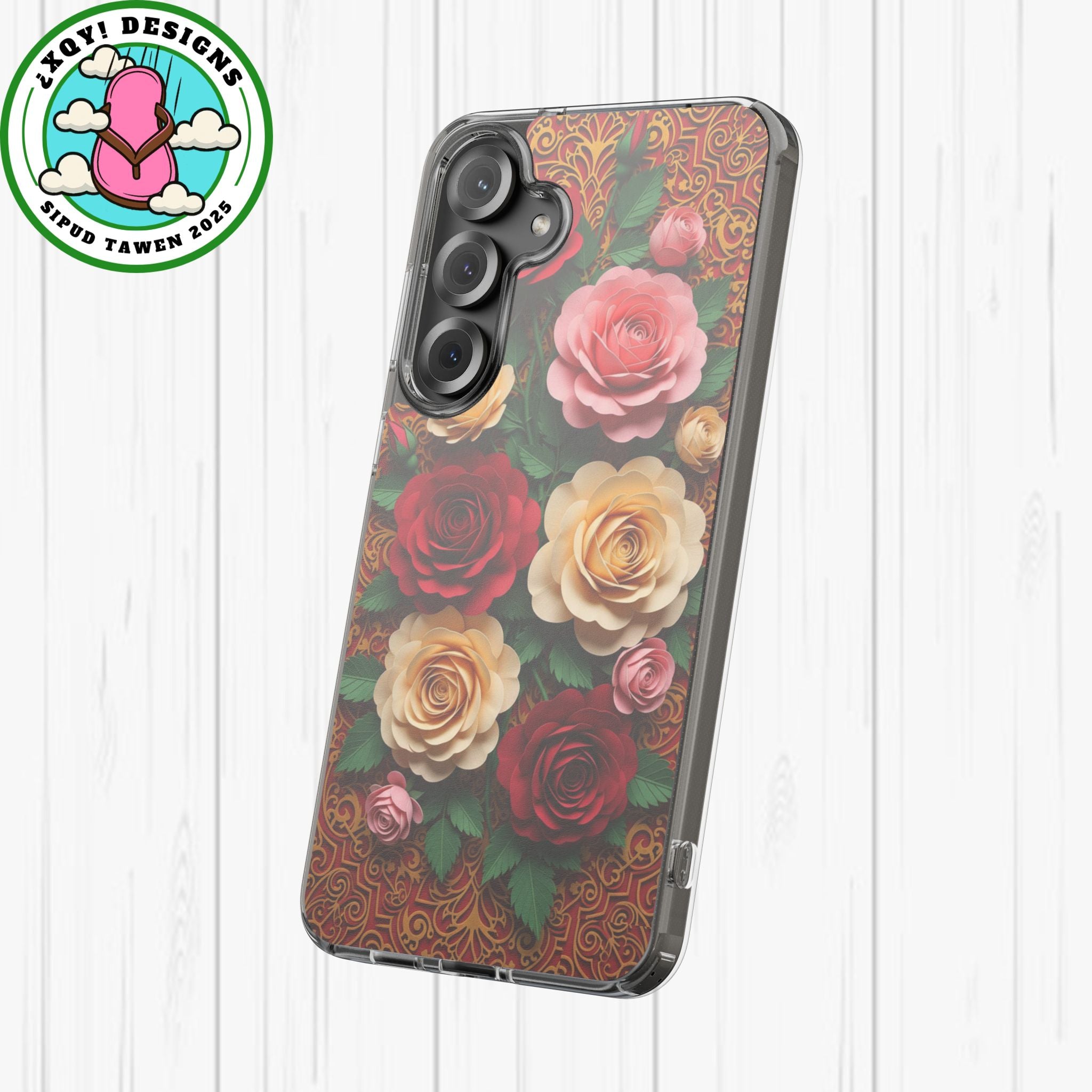 Cut-Paper Rose Bouquet Phone Case