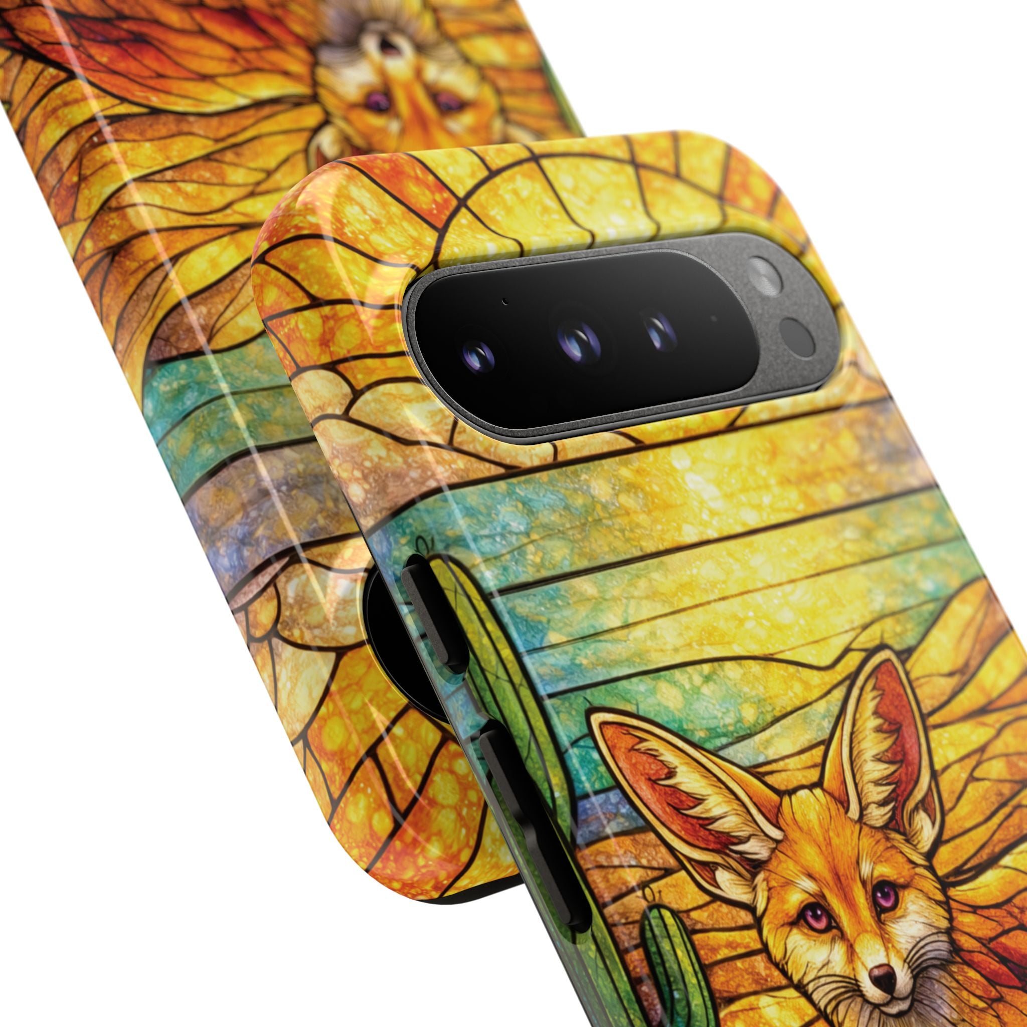 Desert Fox Stained Glass Phone Case — Galaxy & iPhone Pixel Compatible