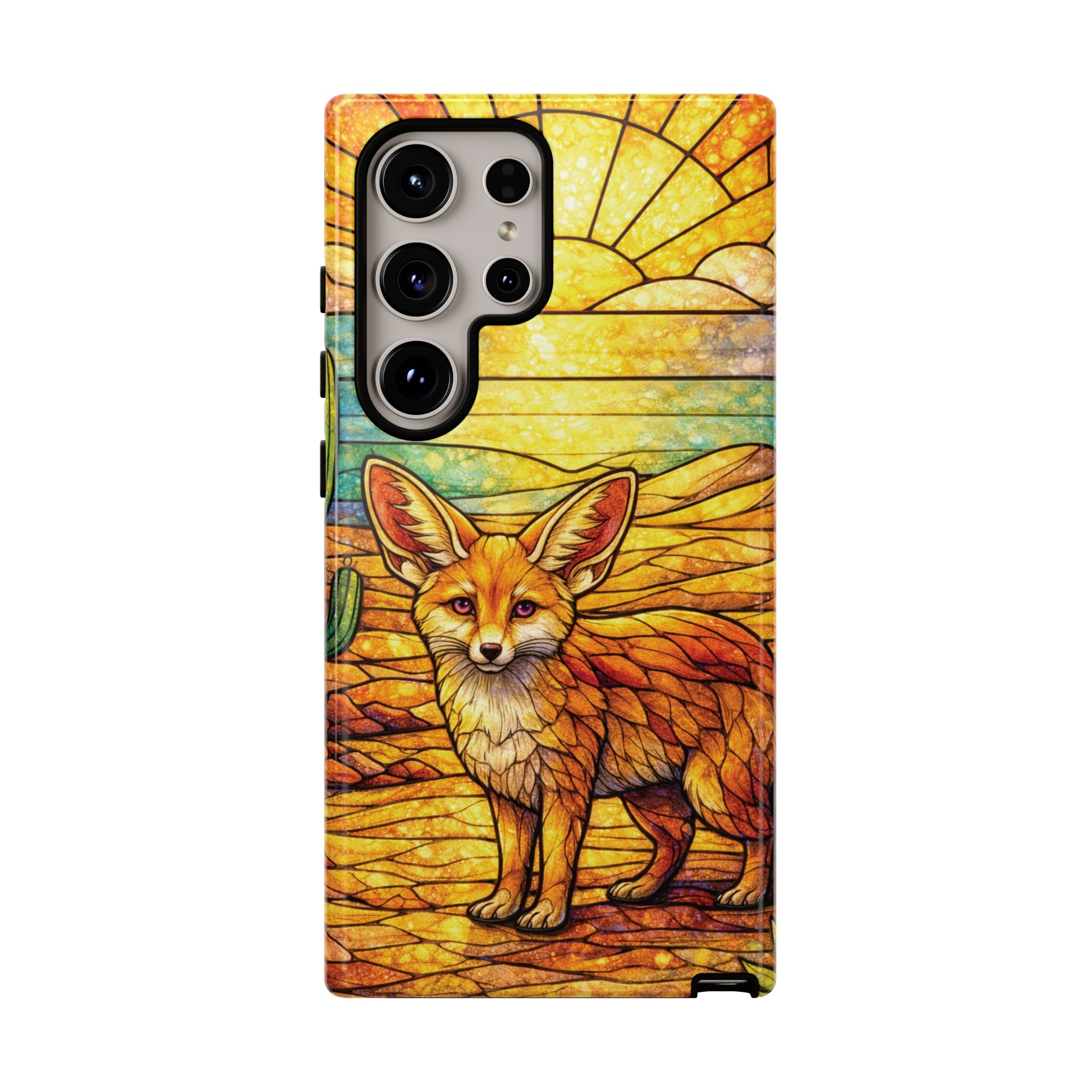 Desert Fox Stained Glass Phone Case — Galaxy & iPhone Pixel Compatible