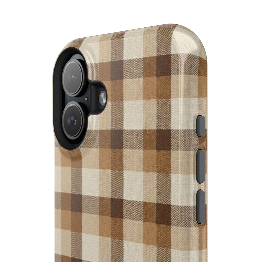 Brown Plaid Pattern Impact-Resistant Case | Checkered Phone Case