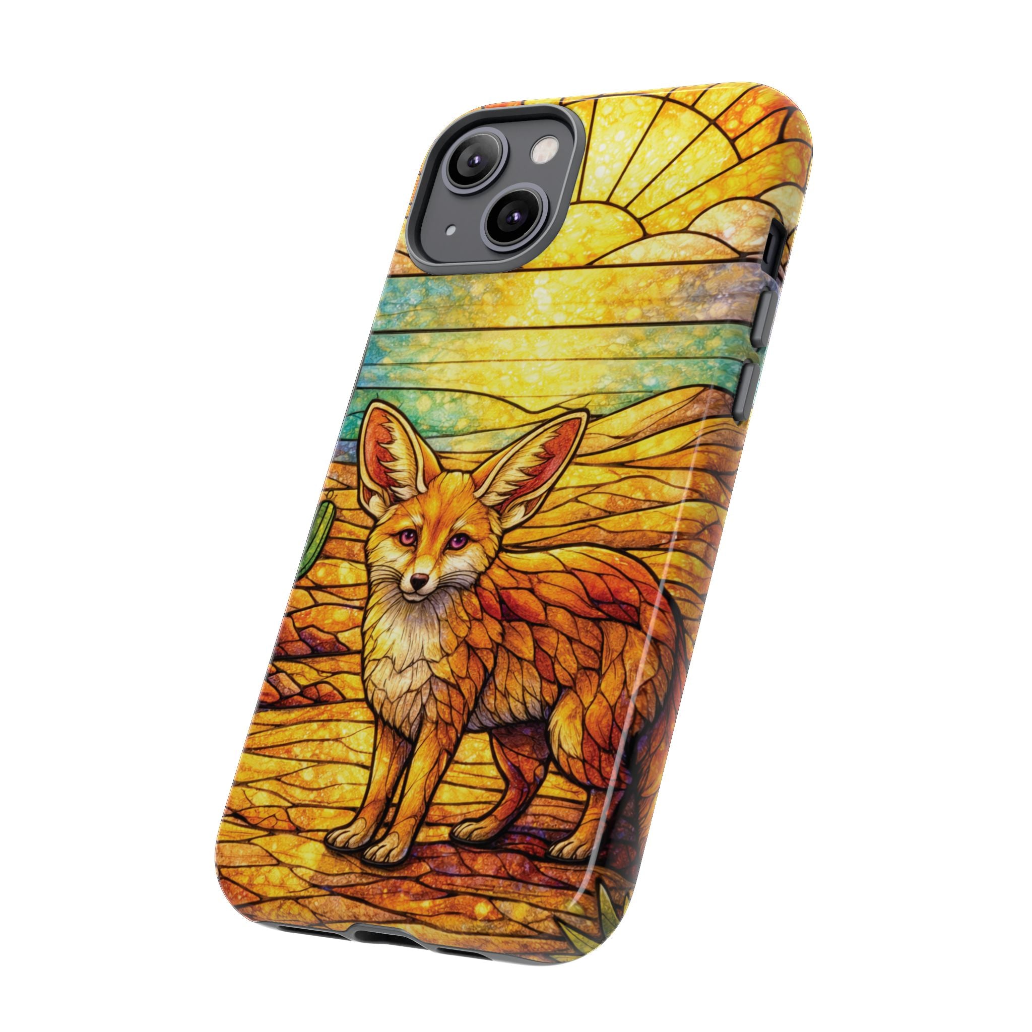 Desert Fox Stained Glass Phone Case — Galaxy & iPhone Pixel Compatible