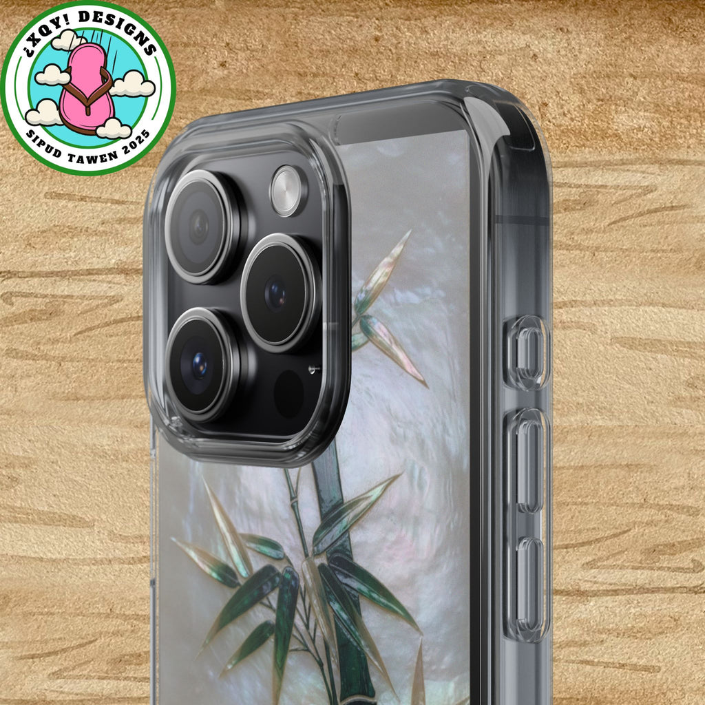 Phone Case, Mother of Pearl Bamboo Floral Design Impact-Resistant Cover, Protective Shell, Unique Gift, Accessories