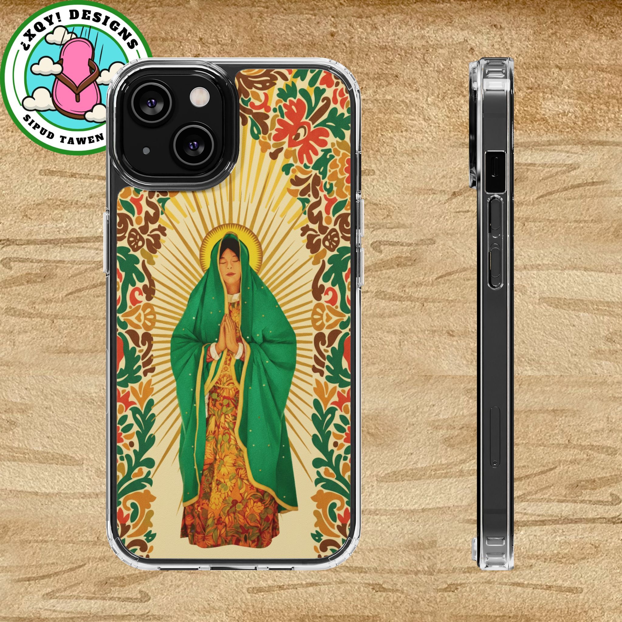Virgin of Guadalupe Phone Case — Cut-Paper Style Religious Christian iPhone Samsung Pixel