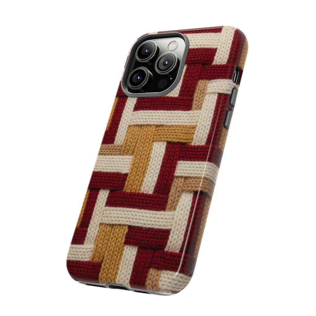 Yarn Pattern Phone Case Cozy Knit Texture Smartphone Protective Cover Elegant Design Mobile Device Cases for Samsung iPhone Pixel Models
