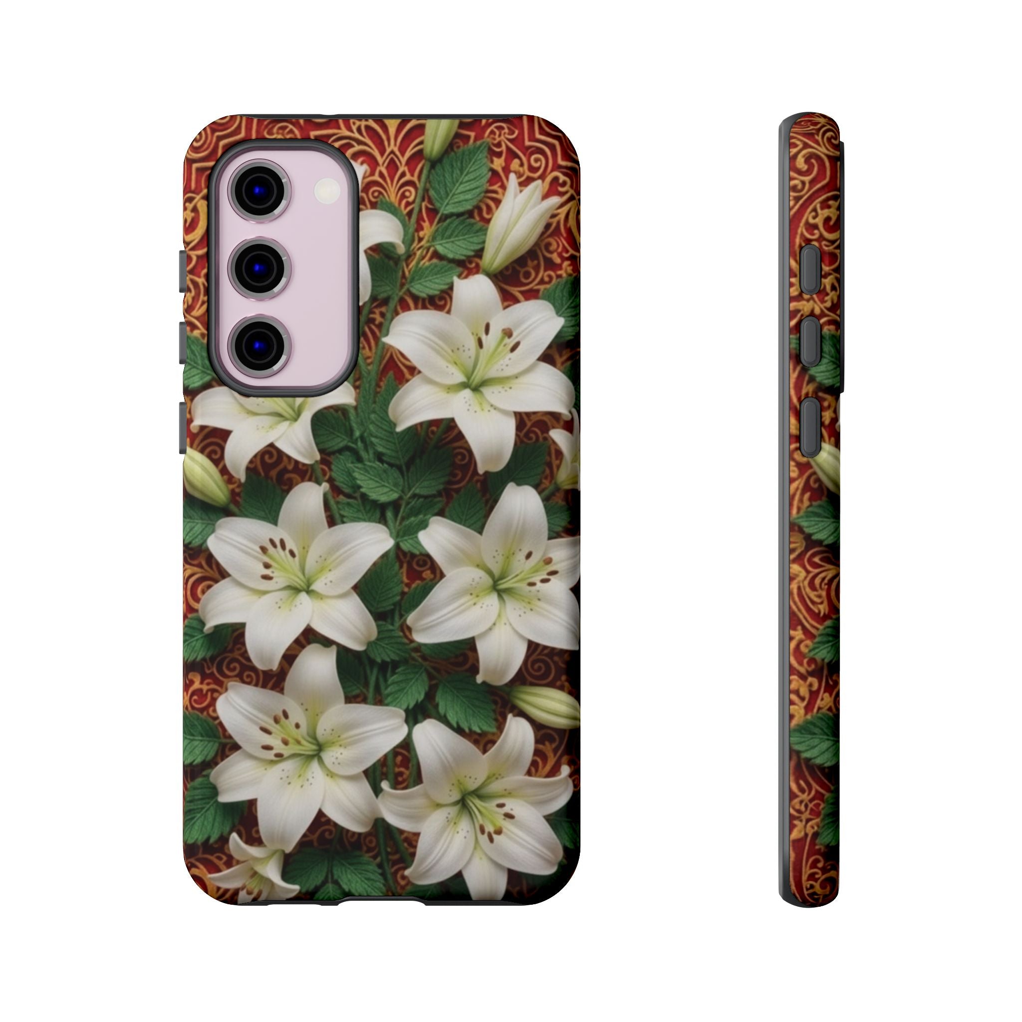 Luxury Lily Phone Case Elegant Floral Ornate Botanical Style Pristine White Bloom Motif Unique Accessory for iPhone Samsung Pixel Devices