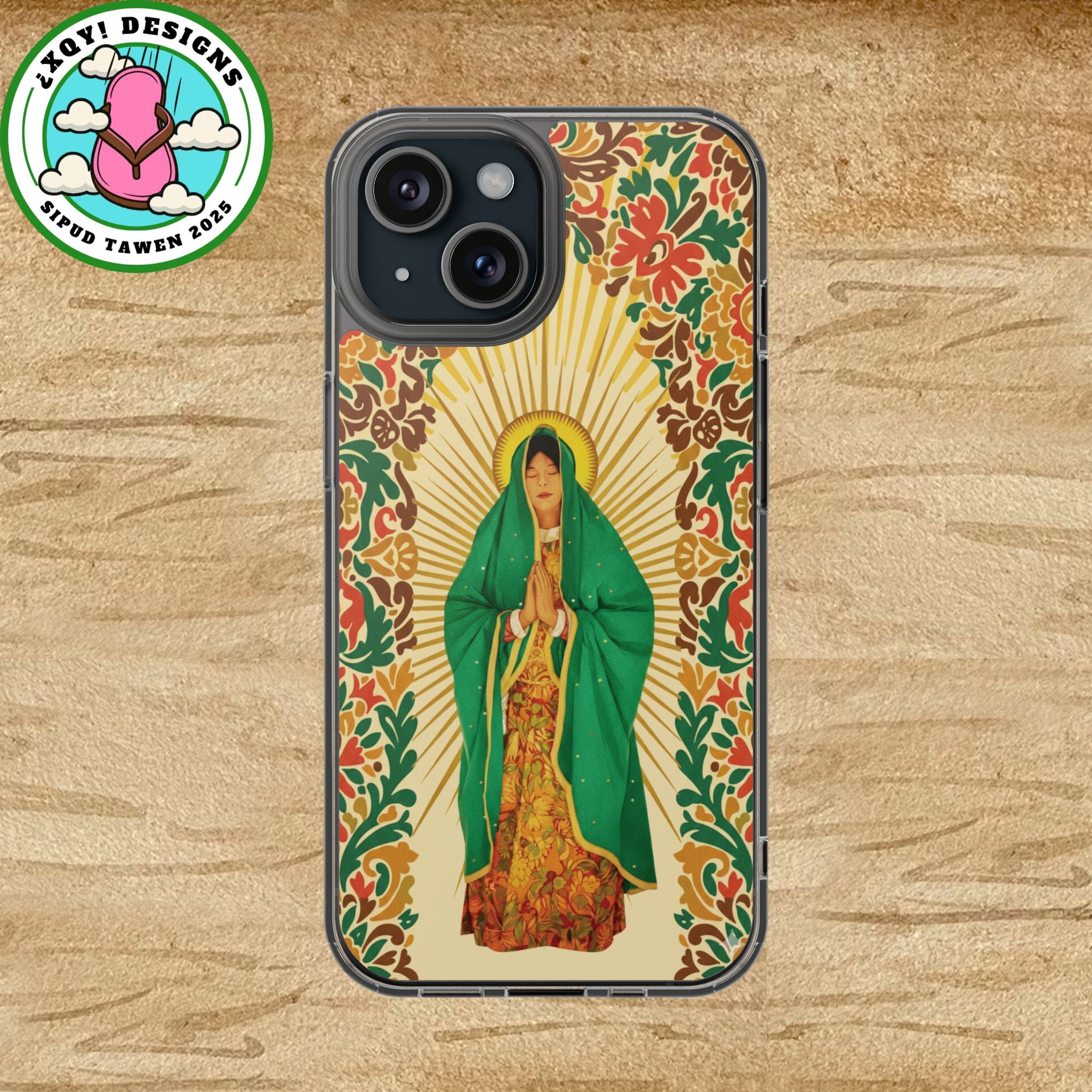 Virgin of Guadalupe Phone Case — Cut-Paper Style Religious Christian iPhone Samsung Pixel