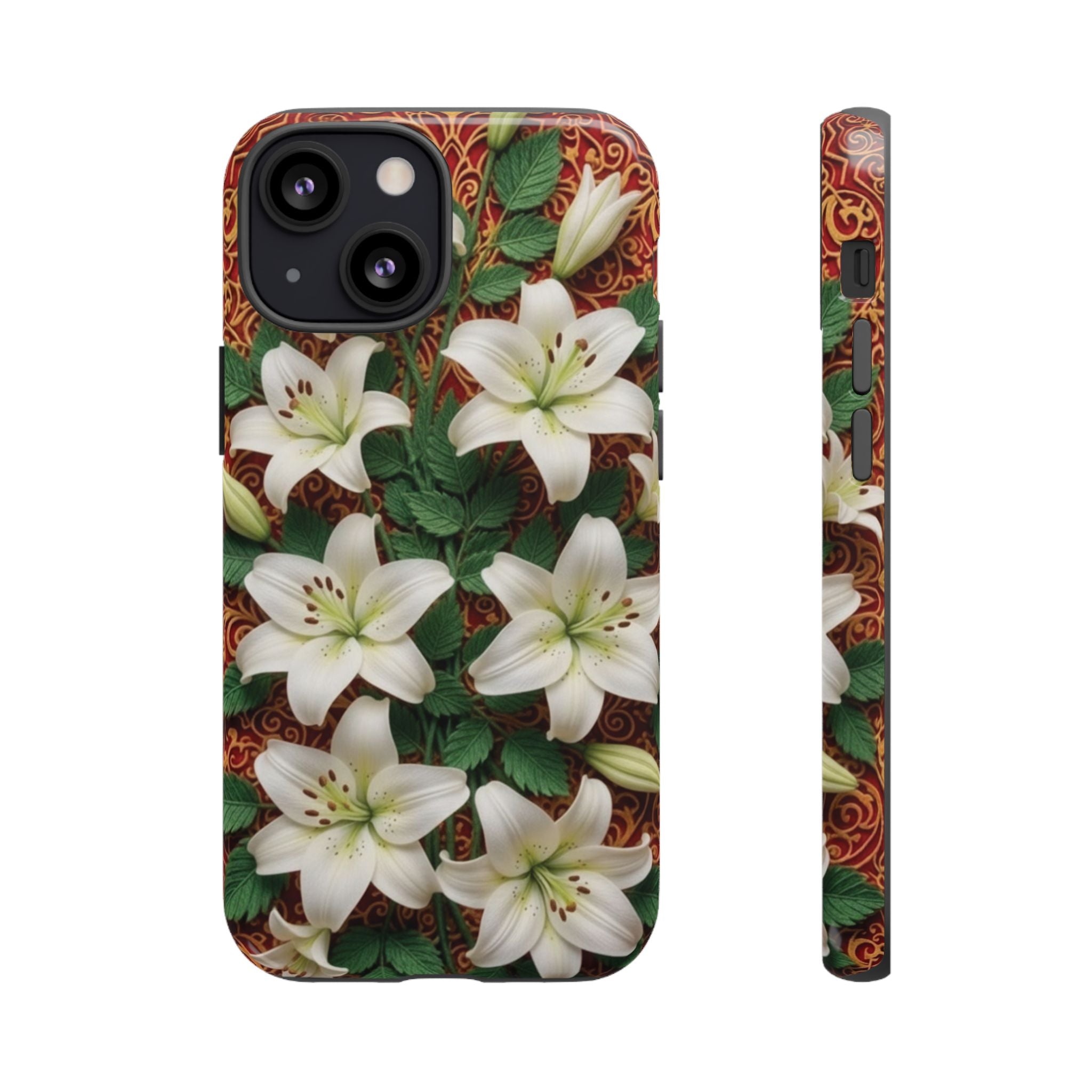 Luxury Lily Phone Case Elegant Floral Ornate Botanical Style Pristine White Bloom Motif Unique Accessory for iPhone Samsung Pixel Devices