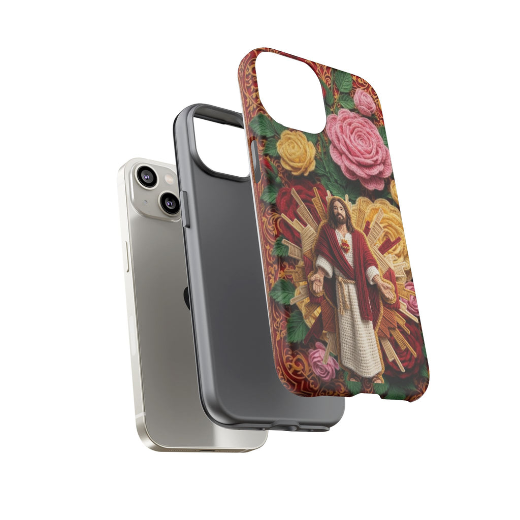 Jesus Resurrection faux-yarn phone case | Resurrection artwork phone case