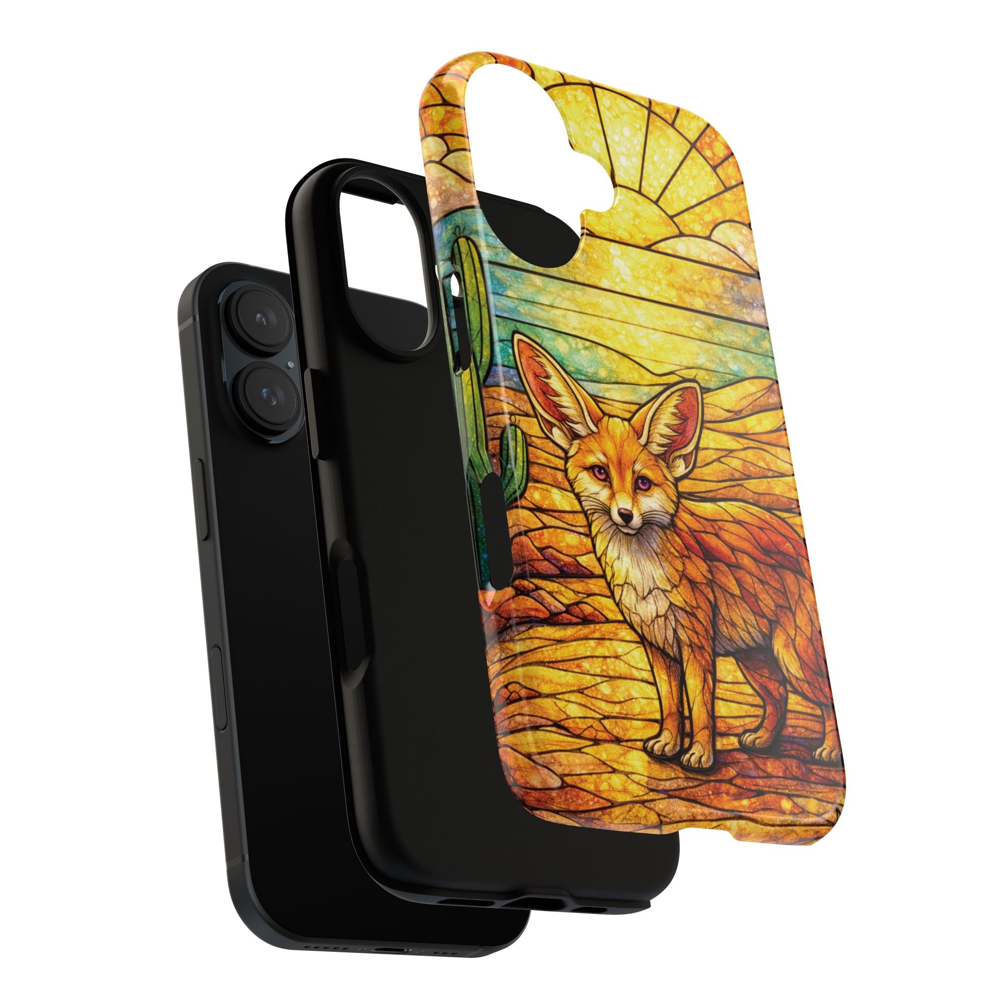 Desert Fox Stained Glass Phone Case — Galaxy & iPhone Pixel Compatible
