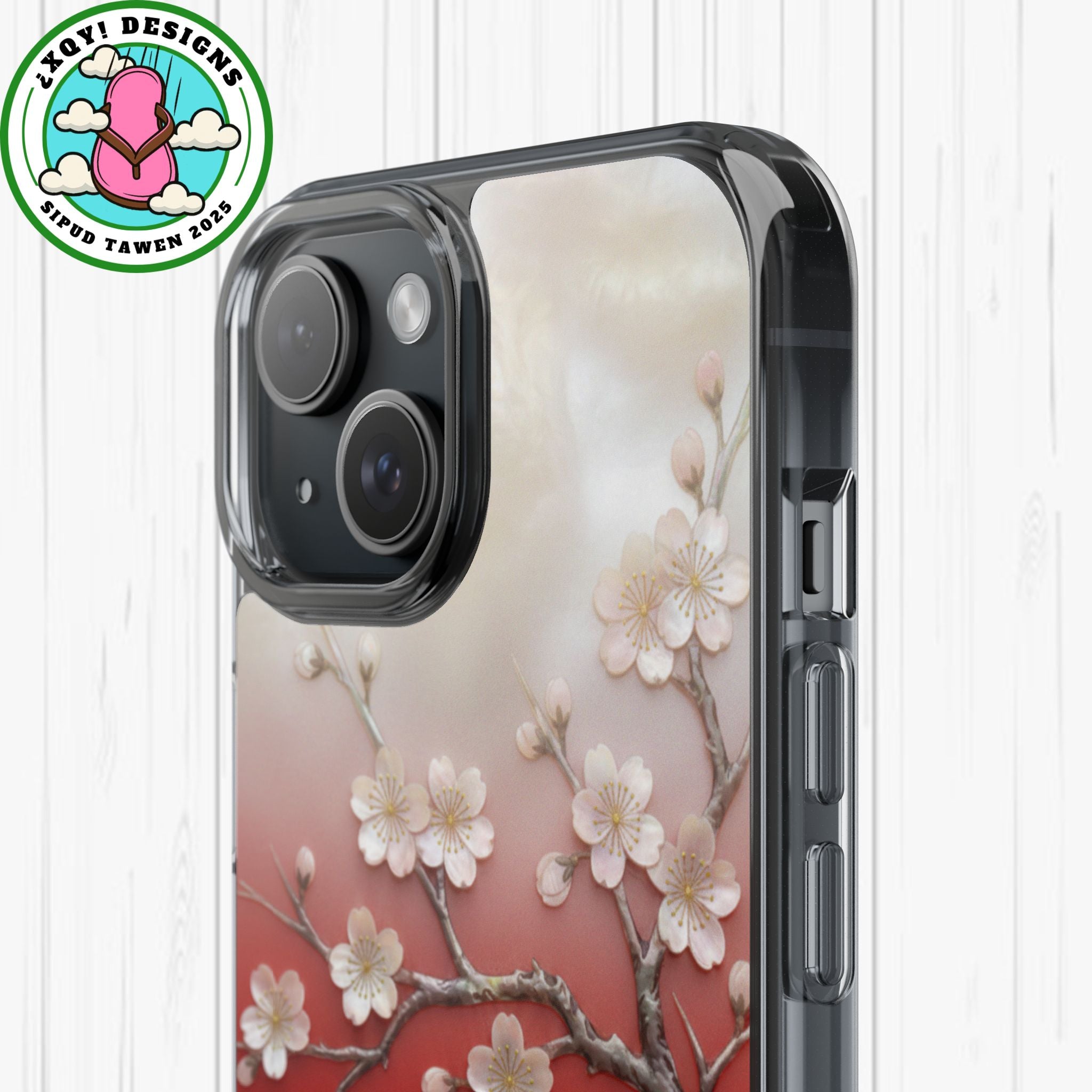Mother of Pearl Floral Phone Case Elegant Sakura Design Asian Inspired Shell Inlay Artwork Japanese Blossom Decor Mobile Cover