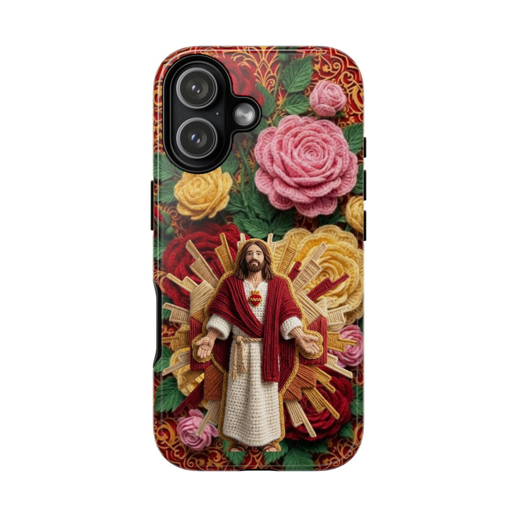 Jesus Resurrection faux-yarn phone case | Resurrection artwork phone case
