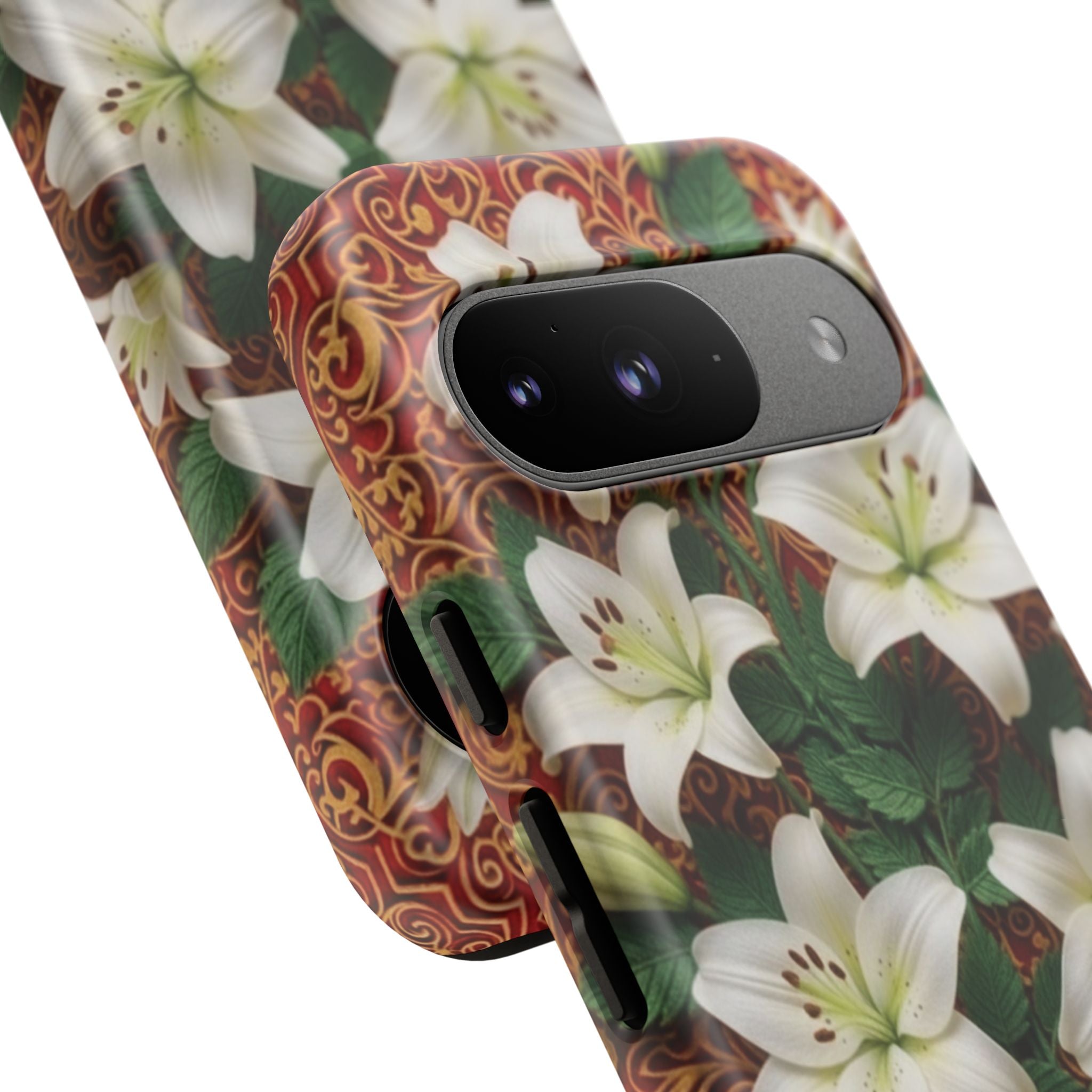 Luxury Lily Phone Case Elegant Floral Ornate Botanical Style Pristine White Bloom Motif Unique Accessory for iPhone Samsung Pixel Devices