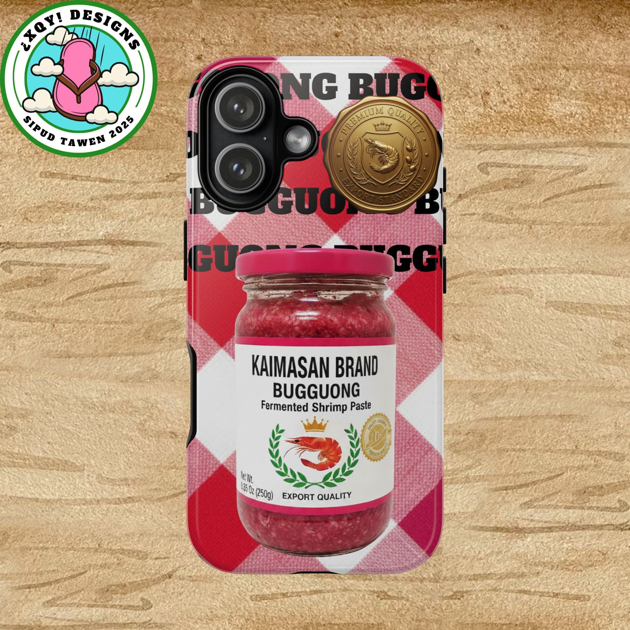 Red Gingham Phone Case Filipino Food Lover Gingham Pattern Phone Accessory Foodie Philippine Cuisine Lover Gift for Foodies