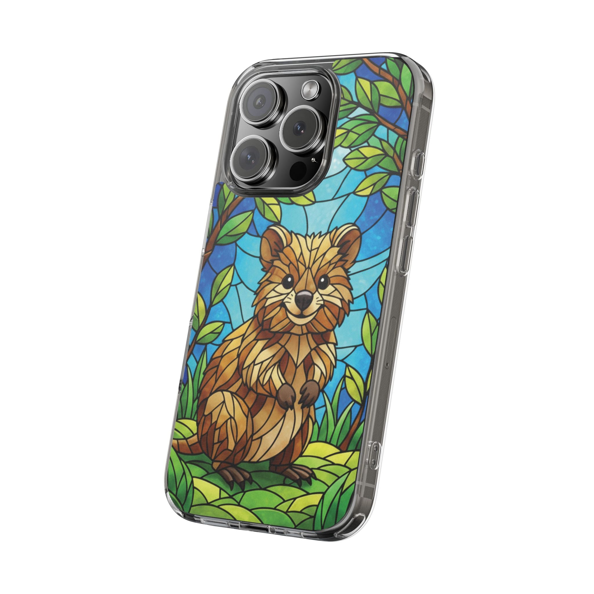 Quokka Phone Case Design Art Mobile Cover Phone Protection Device Skin Animal Print Stained Glass Art Australian Wildlife Gift Idea Phone