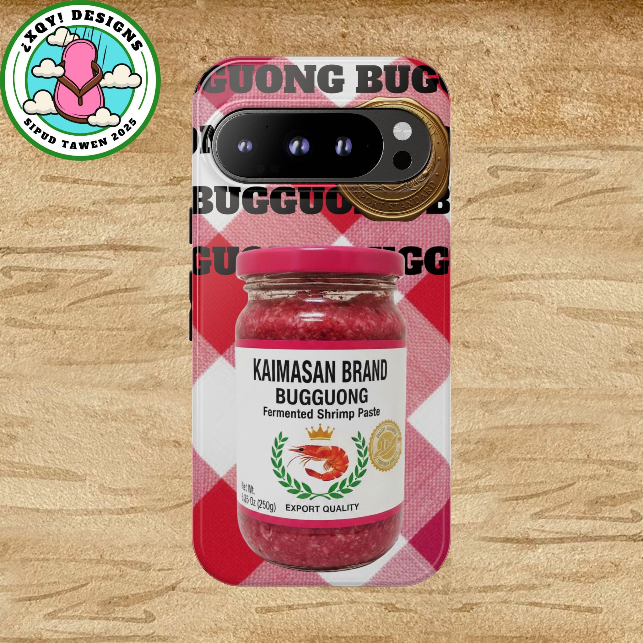 Red Gingham Phone Case Filipino Food Lover Gingham Pattern Phone Accessory Foodie Philippine Cuisine Lover Gift for Foodies