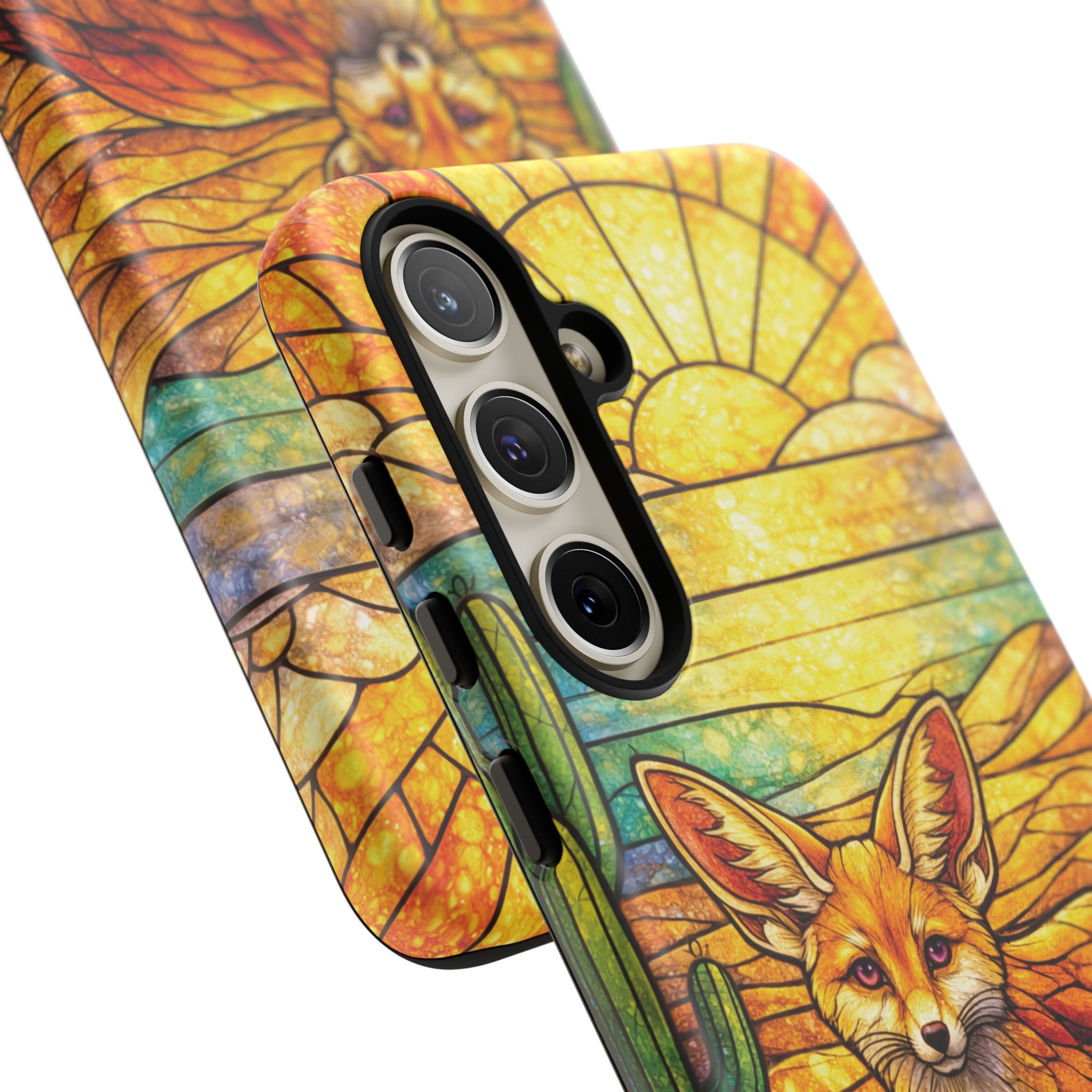 Desert Fox Stained Glass Phone Case — Galaxy & iPhone Pixel Compatible