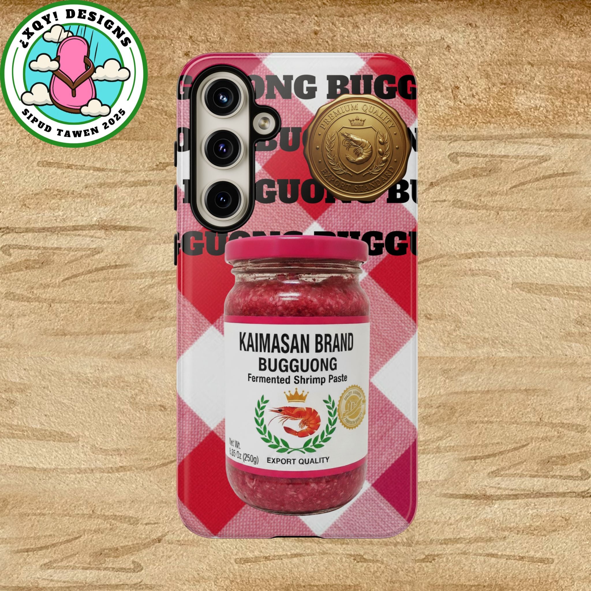 Red Gingham Phone Case Filipino Food Lover Gingham Pattern Phone Accessory Foodie Philippine Cuisine Lover Gift for Foodies