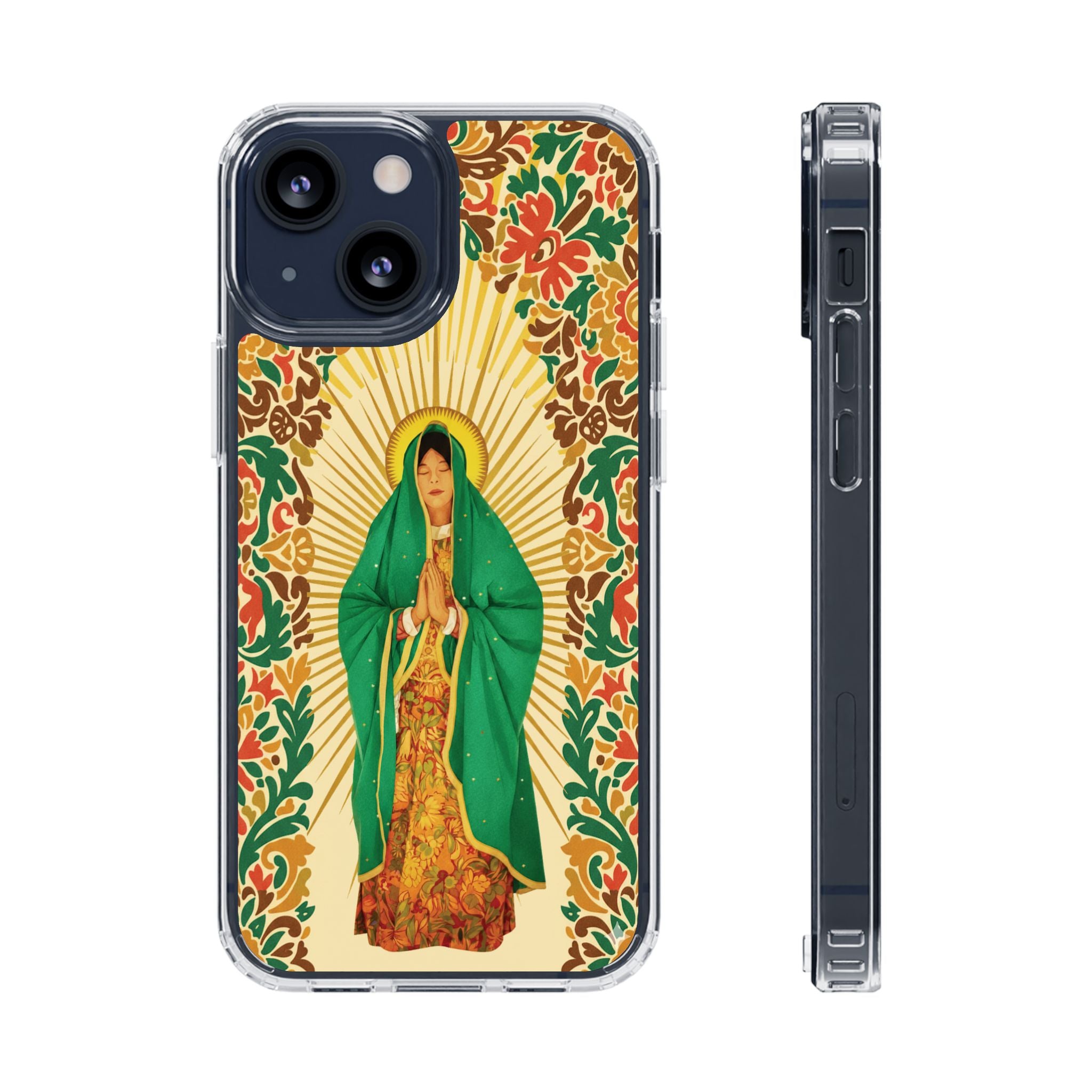 Virgin of Guadalupe Phone Case — Cut-Paper Style Religious Christian iPhone Samsung Pixel