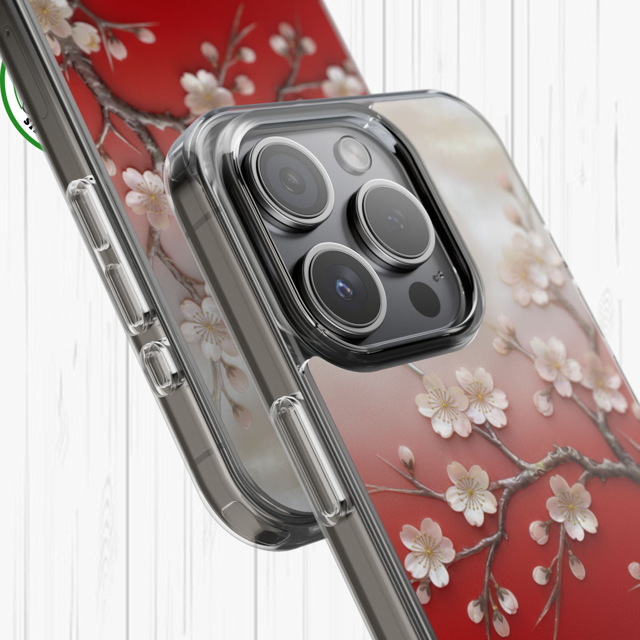 Mother of Pearl Floral Phone Case Elegant Sakura Design Asian Inspired Shell Inlay Artwork Japanese Blossom Decor Mobile Cover