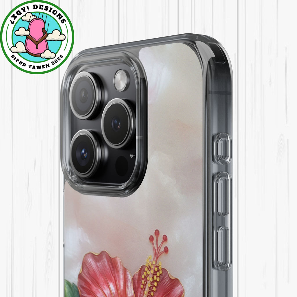 Unique Red flower art Phone Case Floral relief carving Red hibiscus sculpture Decorative tropical flower decor vibrant artistic