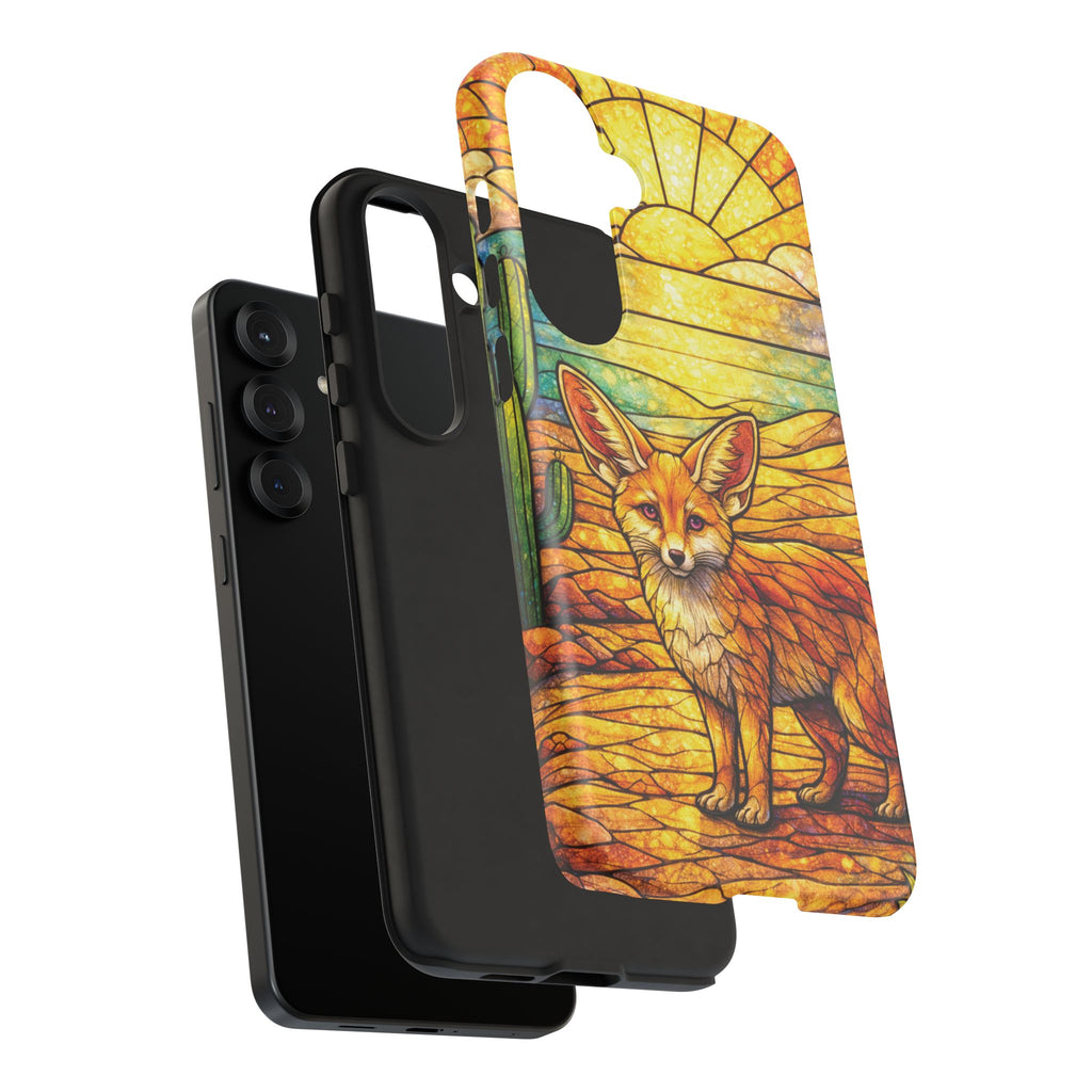 Desert Fox Stained Glass Phone Case — Galaxy & iPhone Pixel Compatible