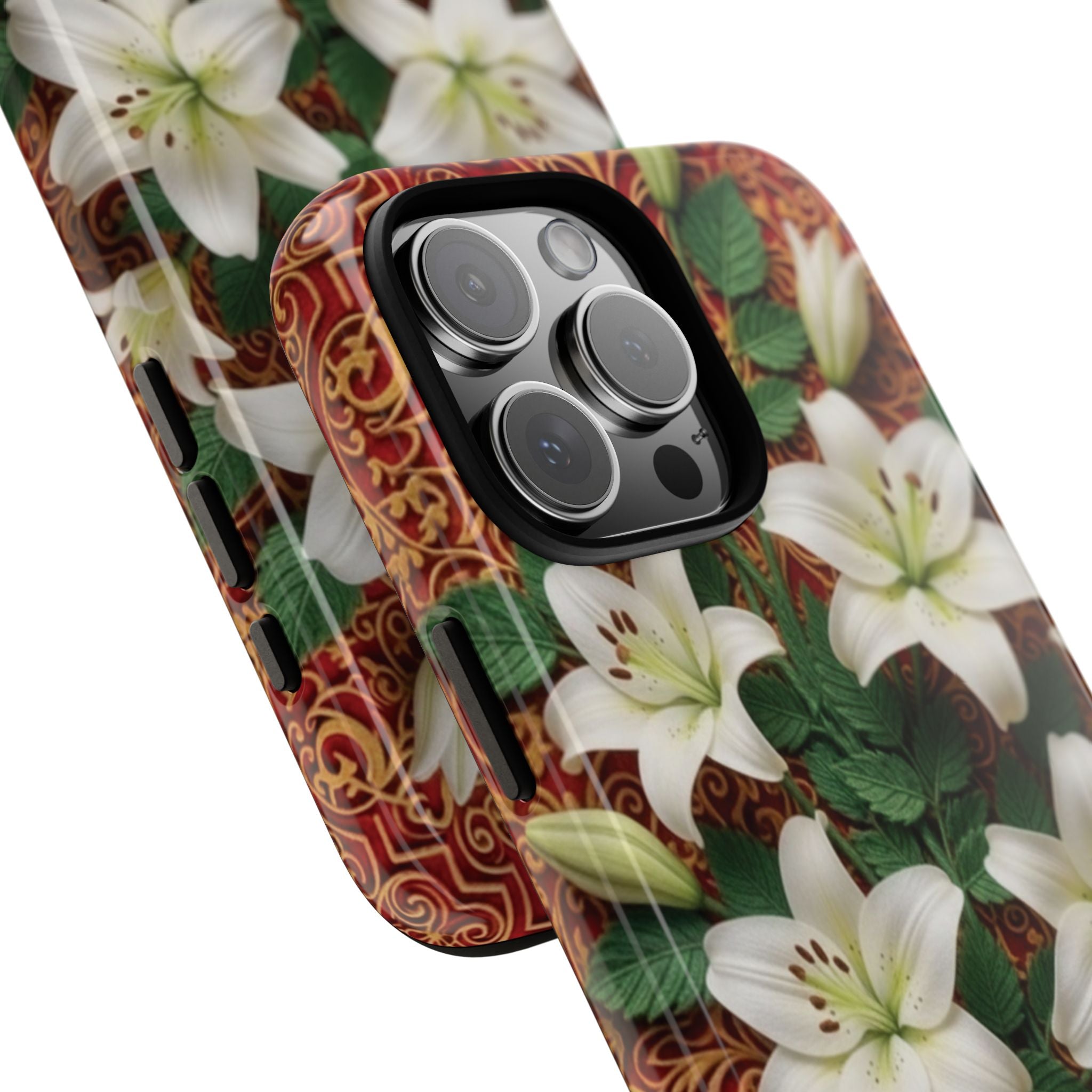 Luxury Lily Phone Case Elegant Floral Ornate Botanical Style Pristine White Bloom Motif Unique Accessory for iPhone Samsung Pixel Devices