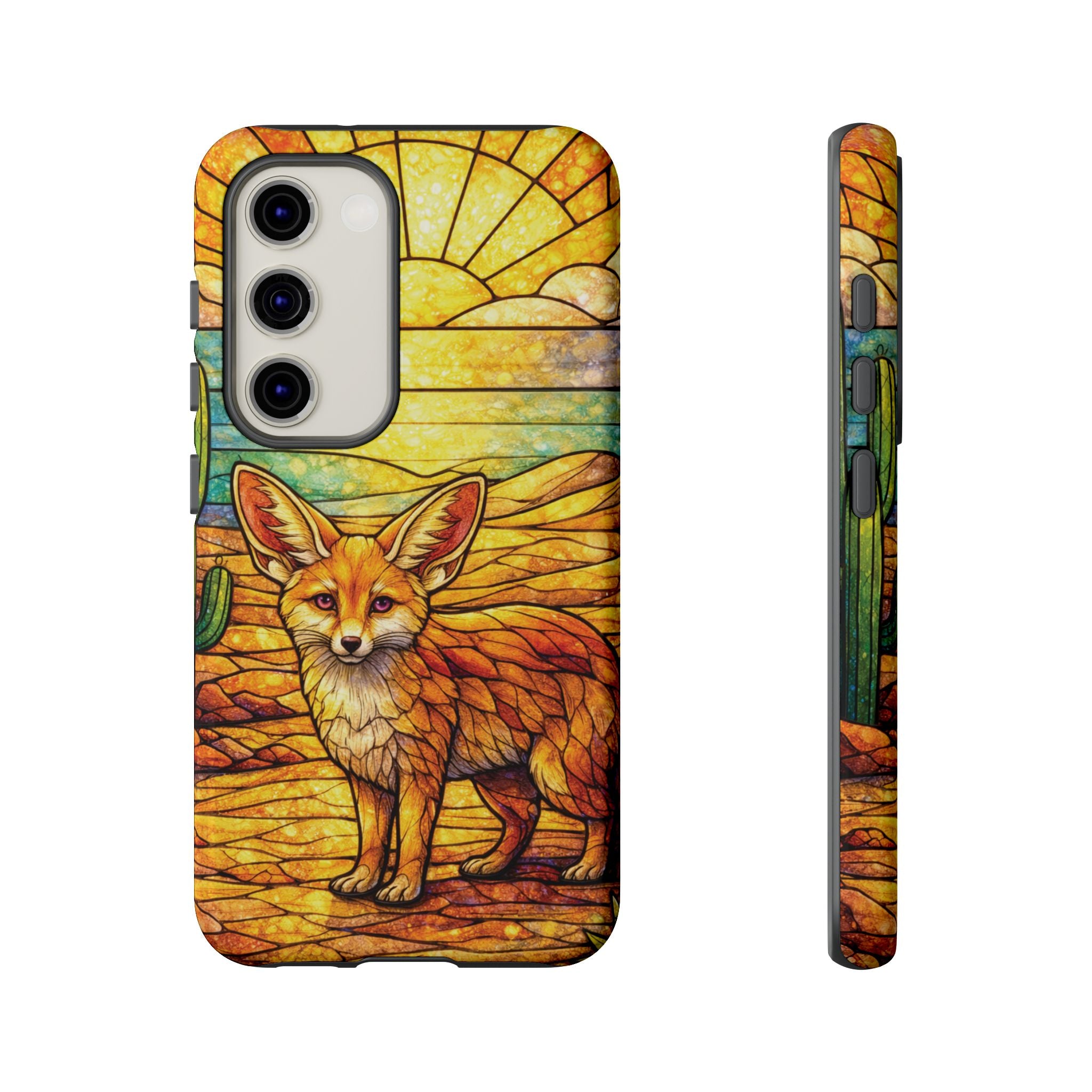 Desert Fox Stained Glass Phone Case — Galaxy & iPhone Pixel Compatible