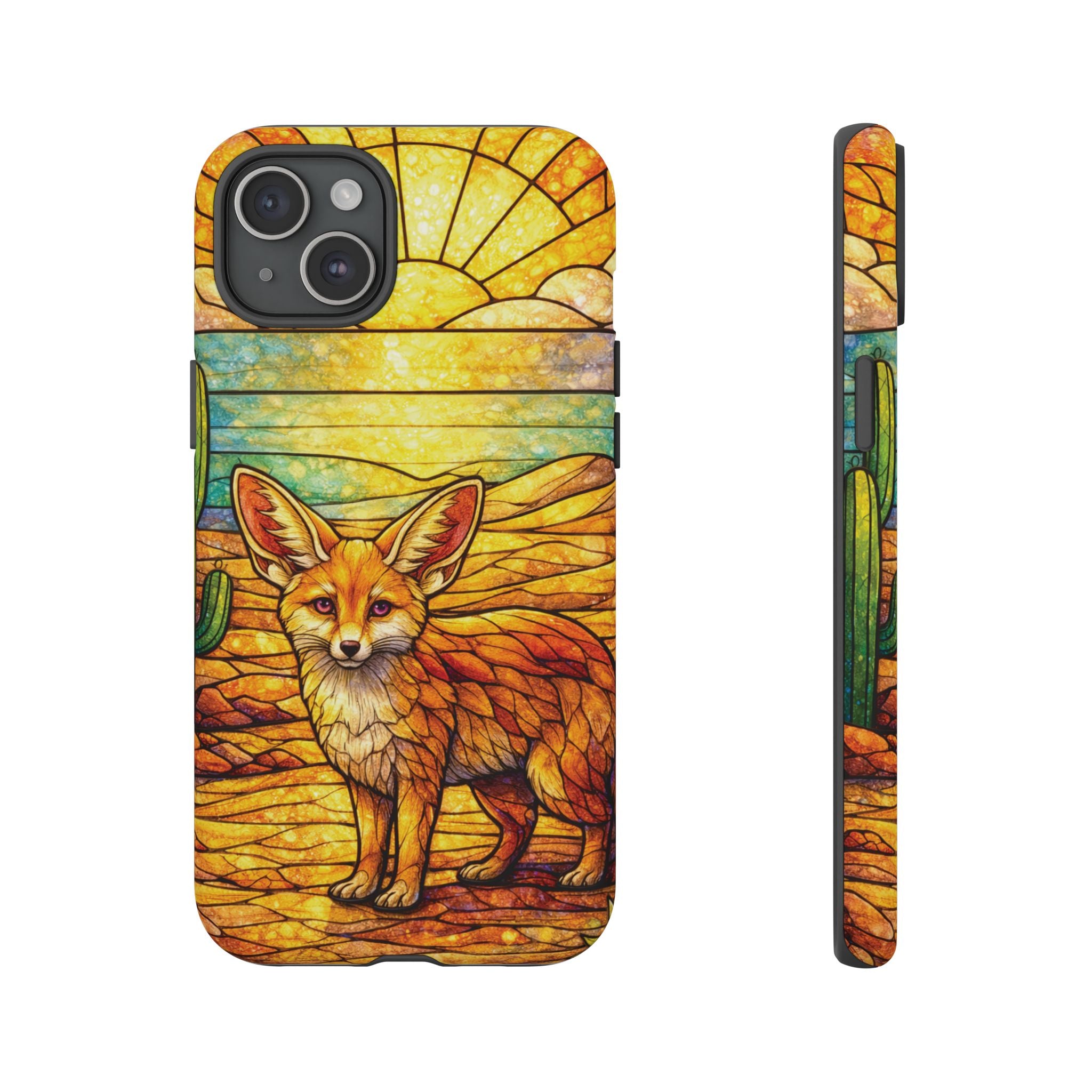 Desert Fox Stained Glass Phone Case — Galaxy & iPhone Pixel Compatible