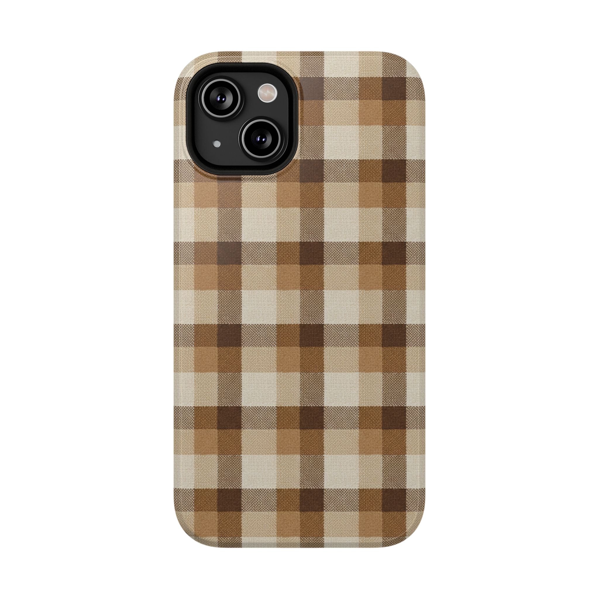 Brown Plaid Pattern Impact-Resistant Case | Checkered Phone Case