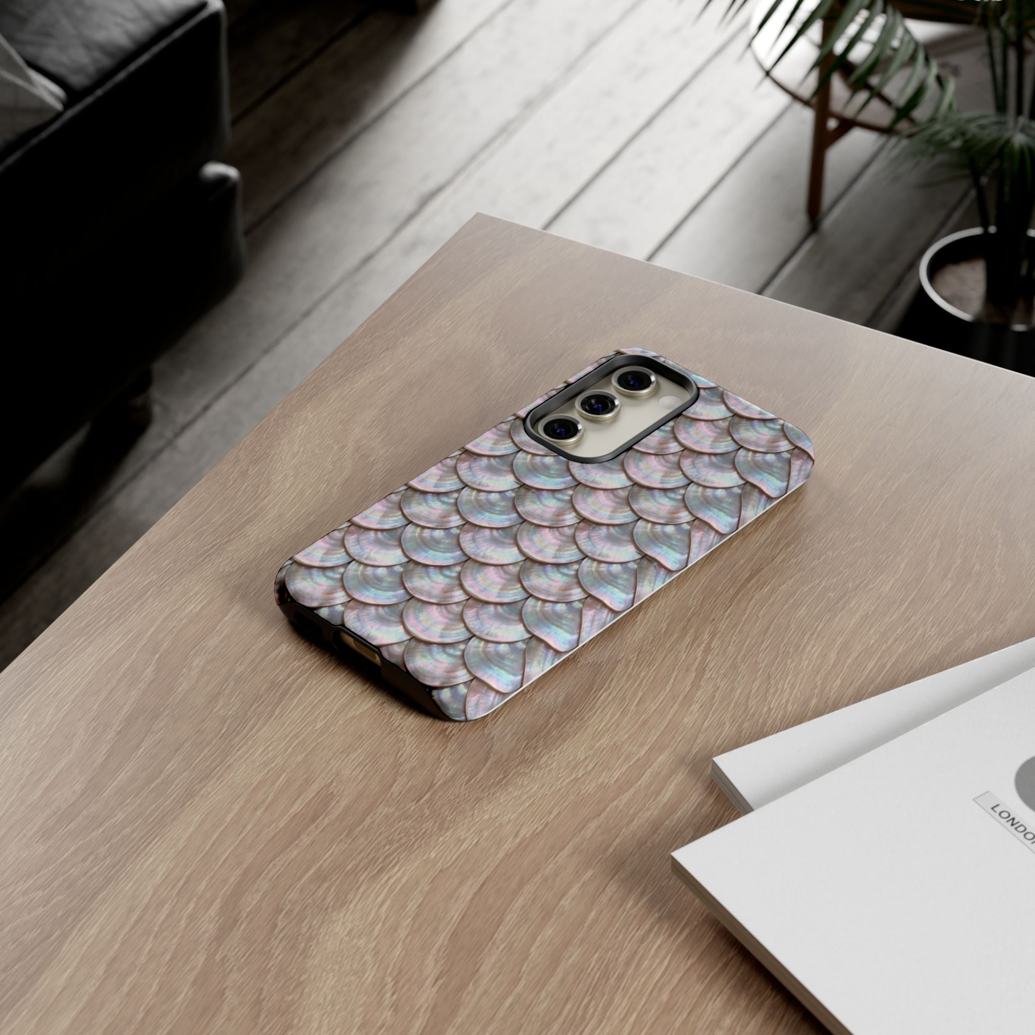 Mother of Pearl Scallop Scale Phone Case — Luxury Galaxy iPhone & Pixel