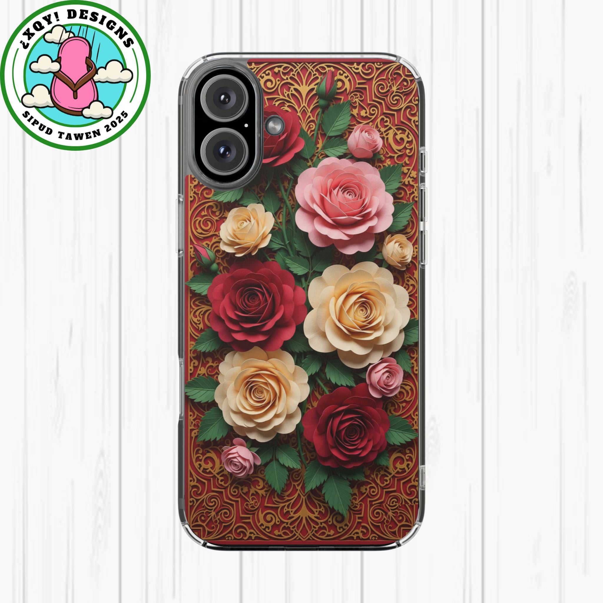 Cut-Paper Rose Bouquet Phone Case