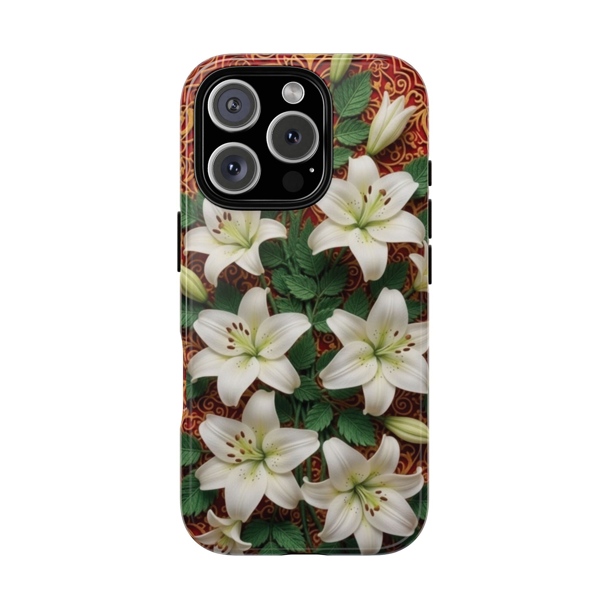 Luxury Lily Phone Case Elegant Floral Ornate Botanical Style Pristine White Bloom Motif Unique Accessory for iPhone Samsung Pixel Devices