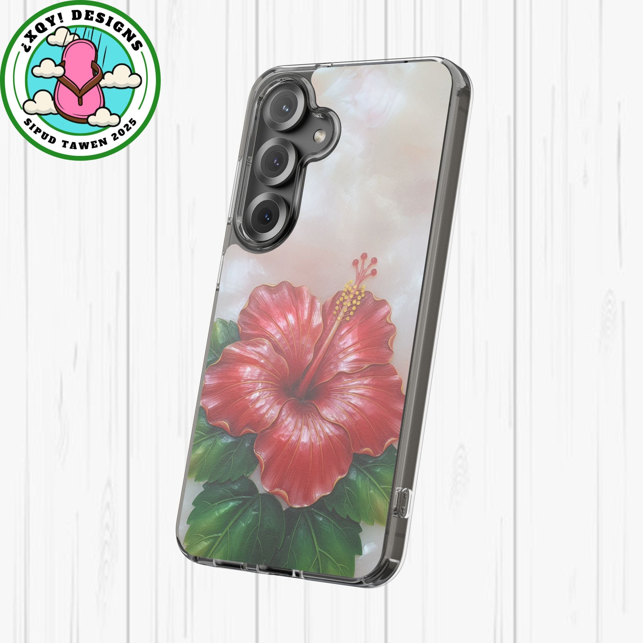 Unique Red flower art Phone Case Floral relief carving Red hibiscus sculpture Decorative tropical flower decor vibrant artistic