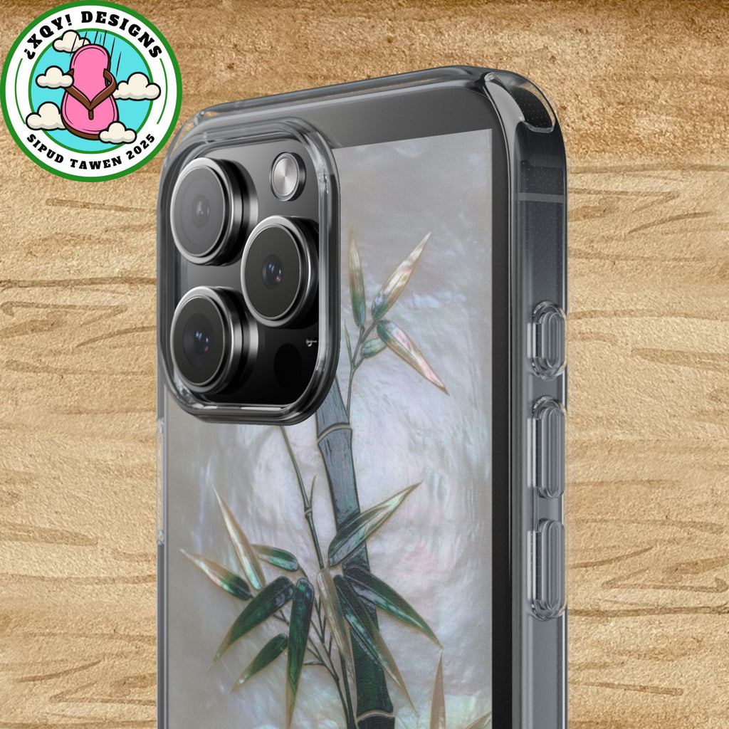 Phone Case, Mother of Pearl Bamboo Floral Design Impact-Resistant Cover, Protective Shell, Unique Gift, Accessories