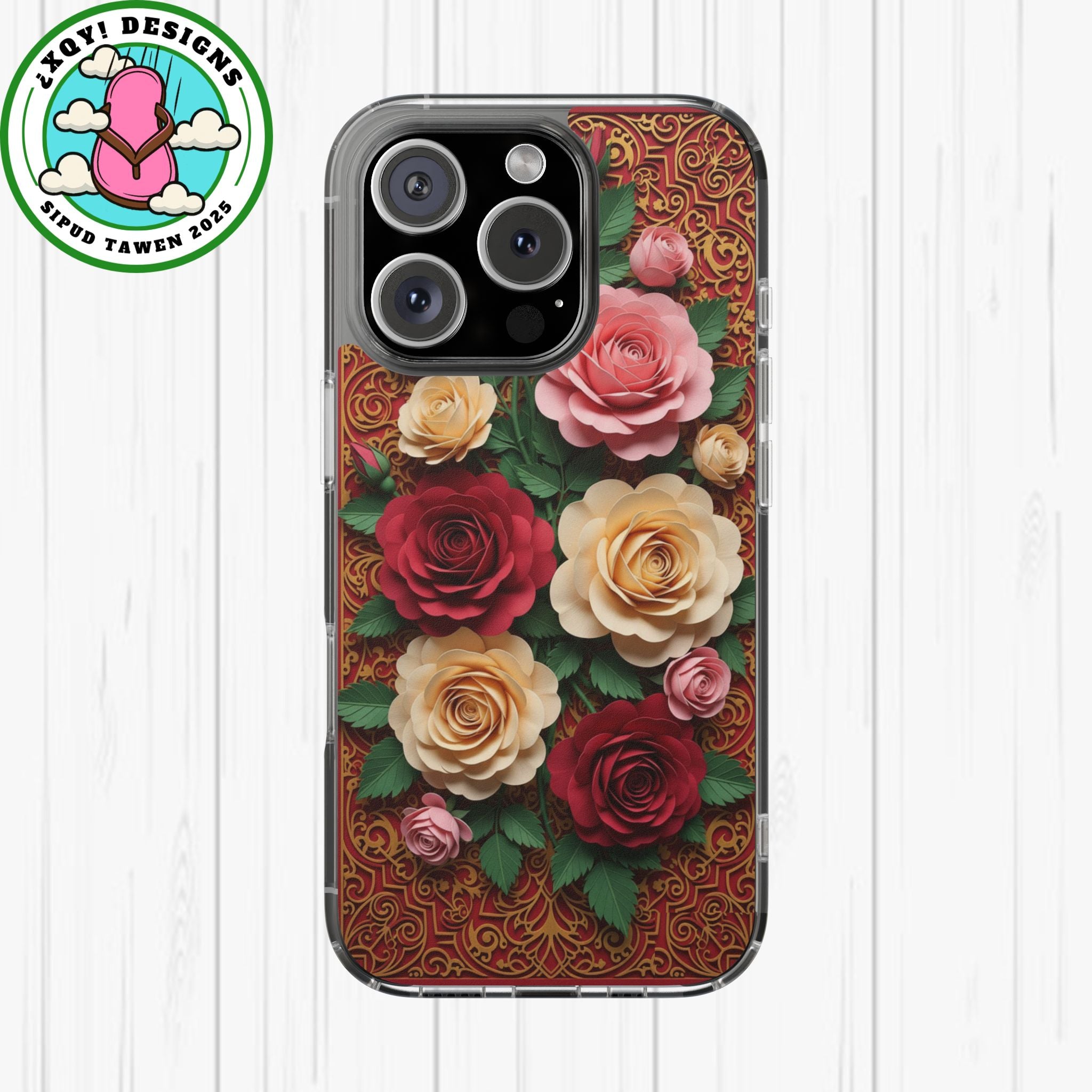 Cut-Paper Rose Bouquet Phone Case